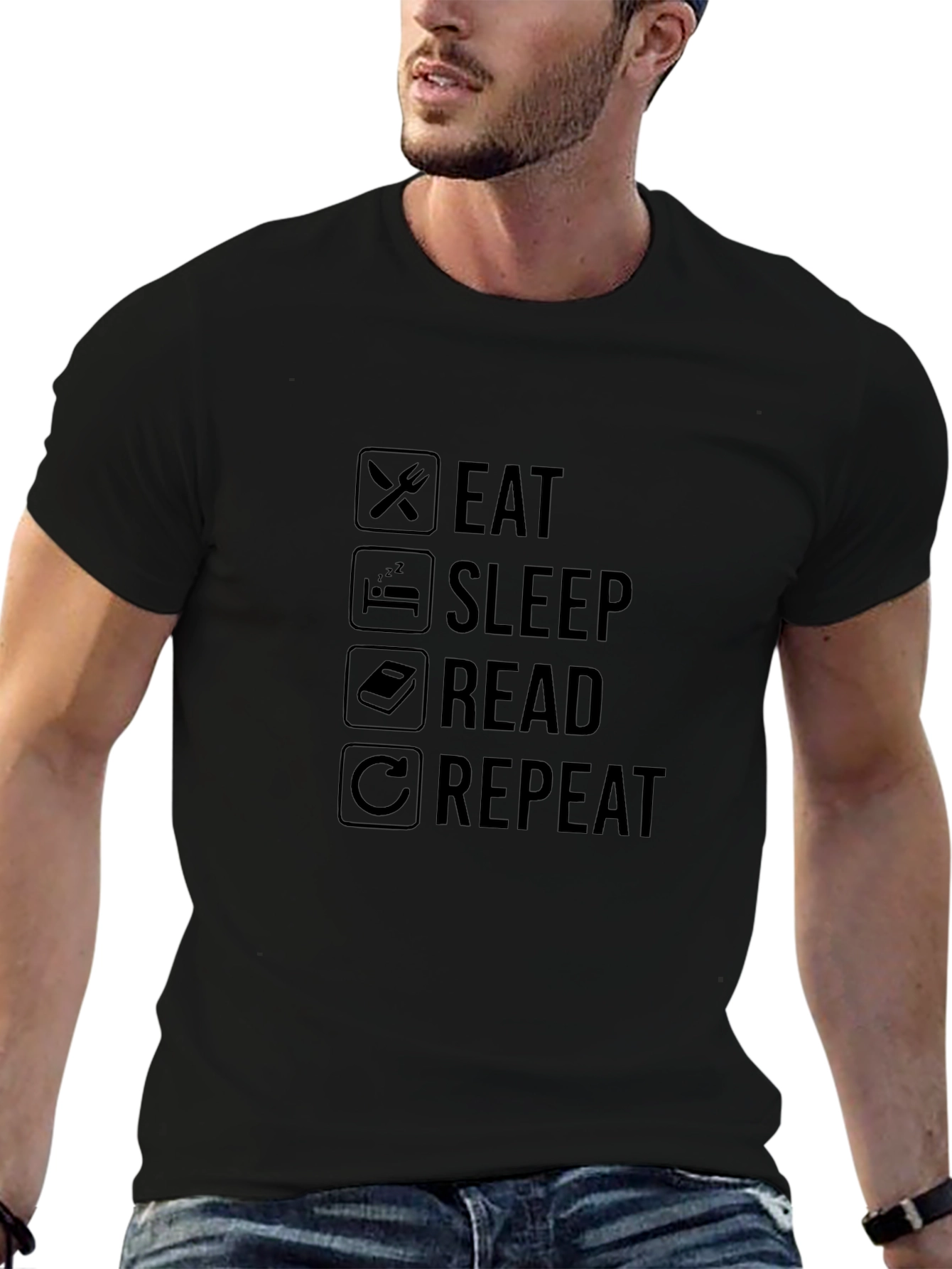 Eat Sleep Read Repeat Graphic Tee
