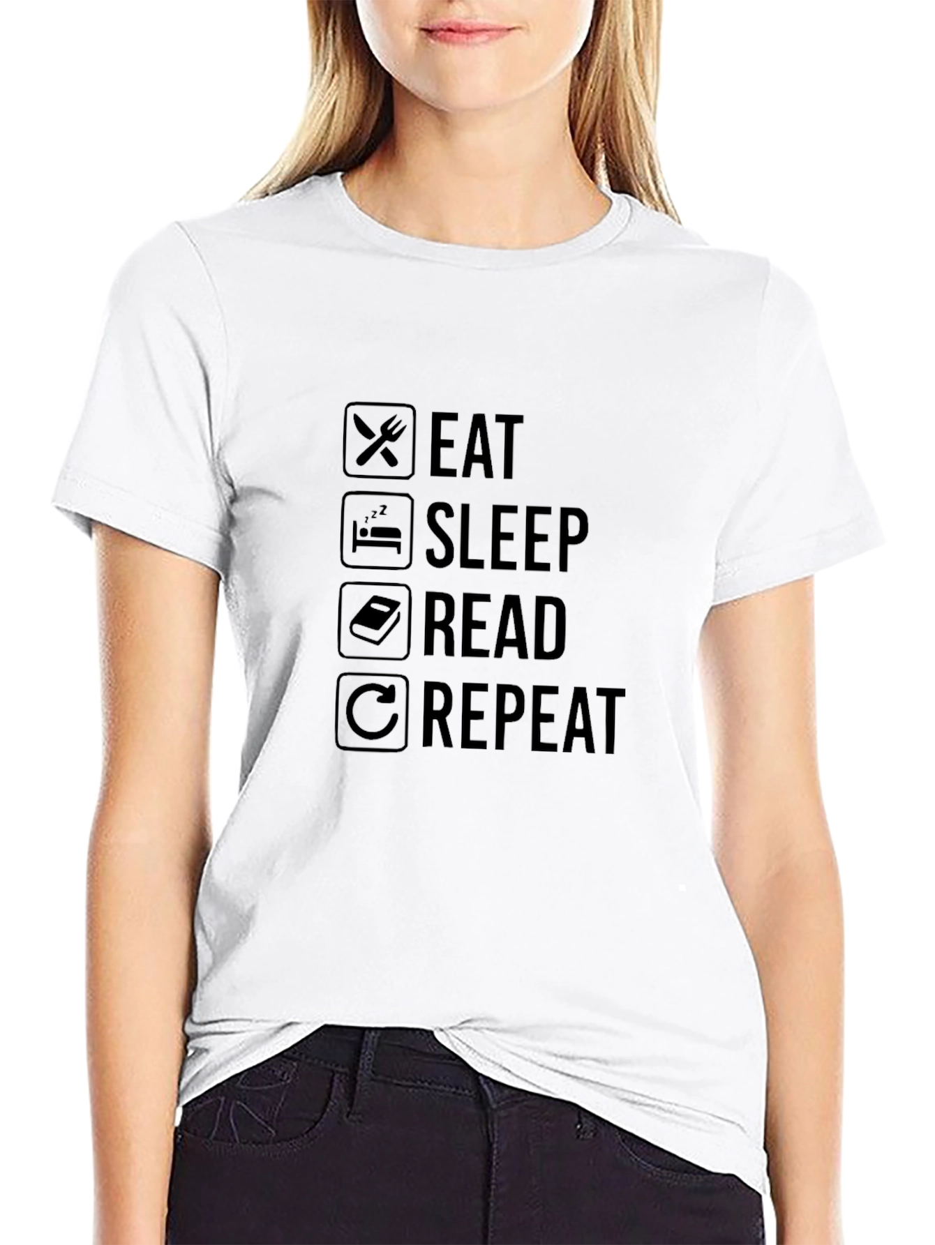 Eat Sleep Read Repeat Graphic Tee