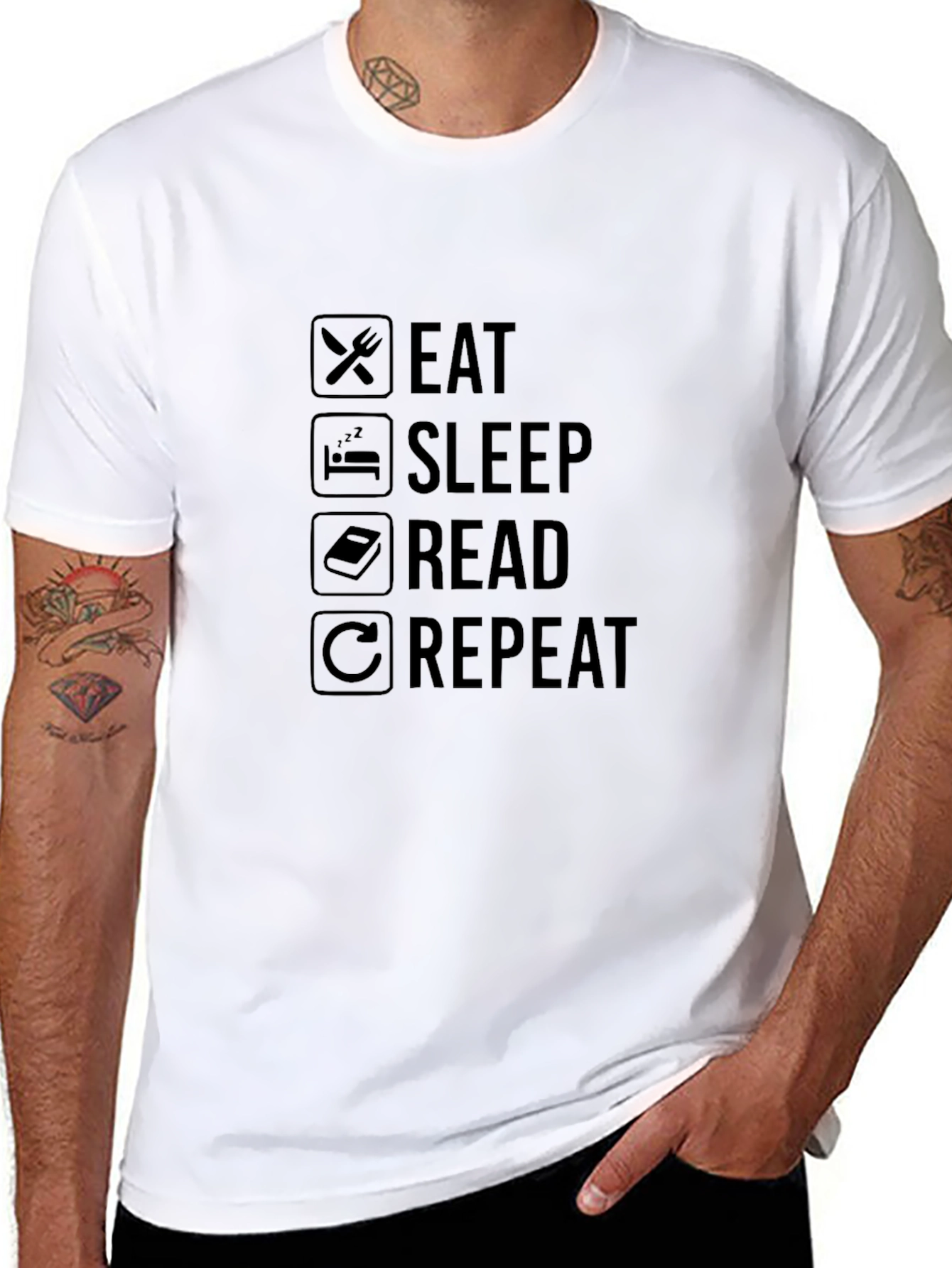 Eat Sleep Read Repeat Graphic Tee