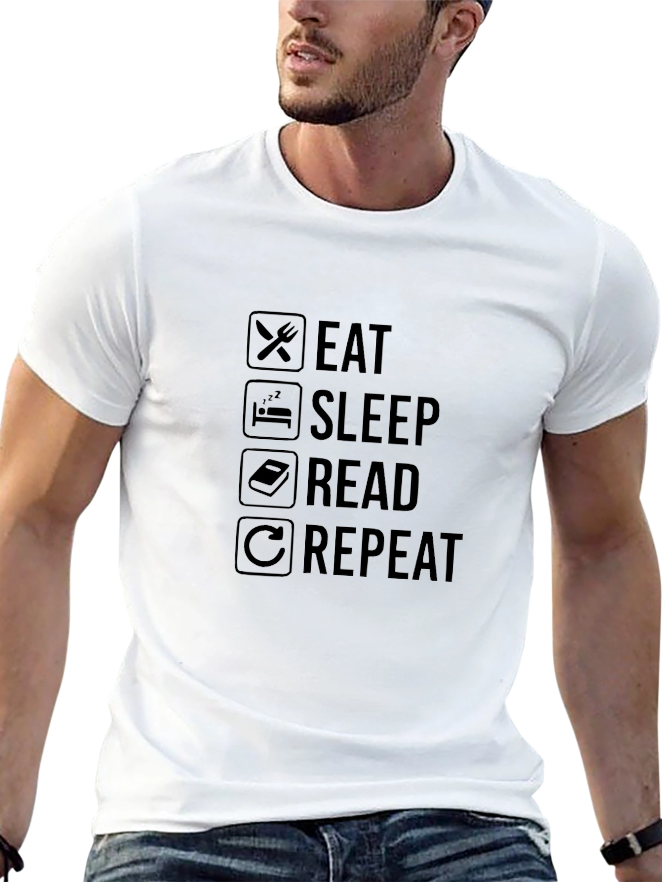 Eat Sleep Read Repeat Graphic Tee