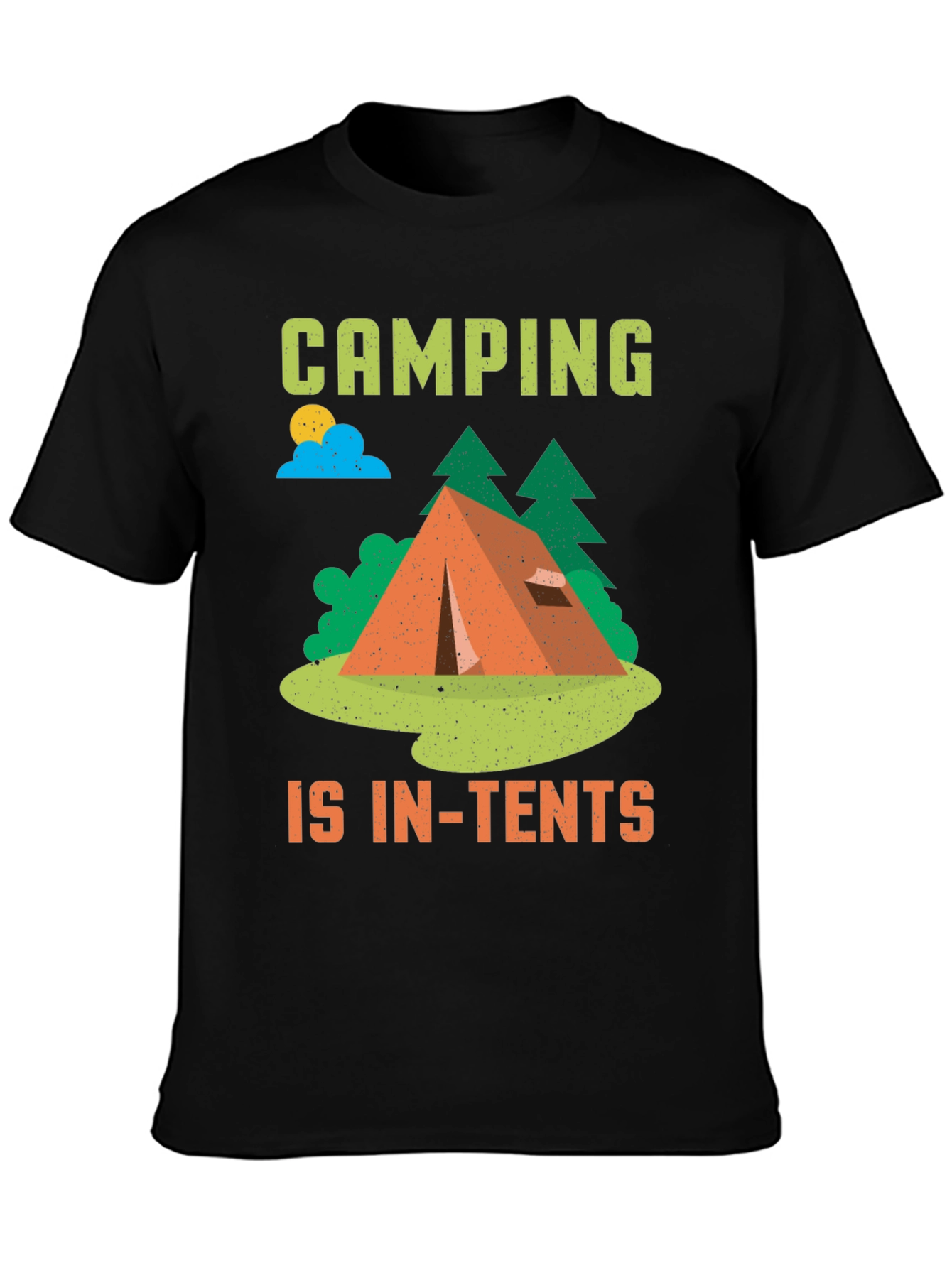 Camping is In-Tents Black T-Shirt