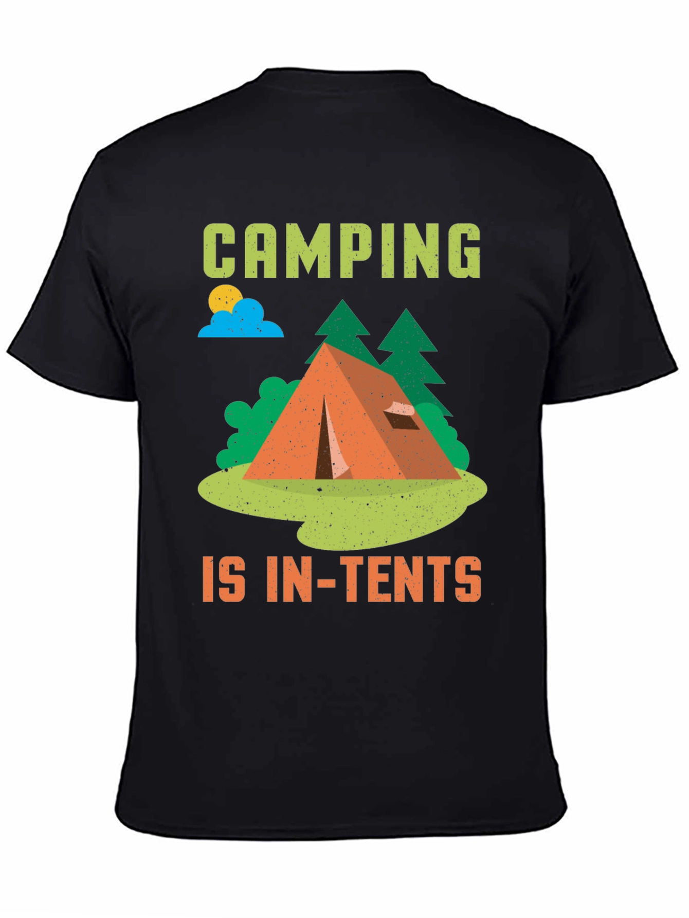 Camping is In-Tents Black T-Shirt