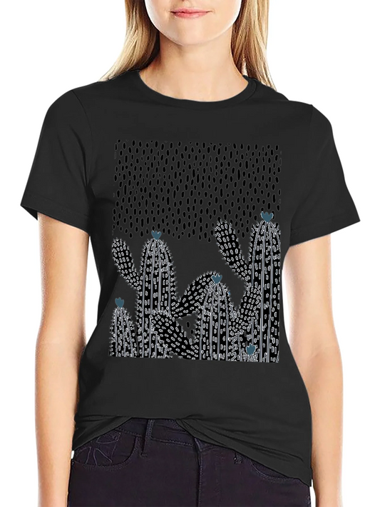 Cactus Graphic Print Crew Neck T-Shirt