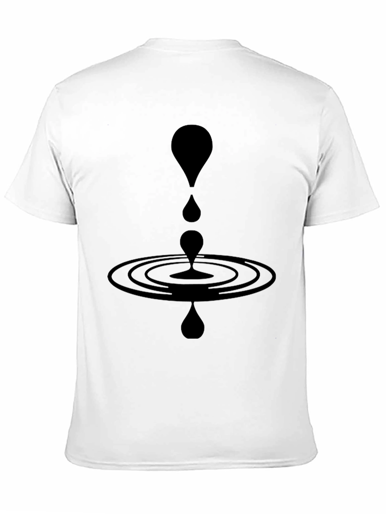 Modern Black Water Droplet Ripple Graphic T-Shirt