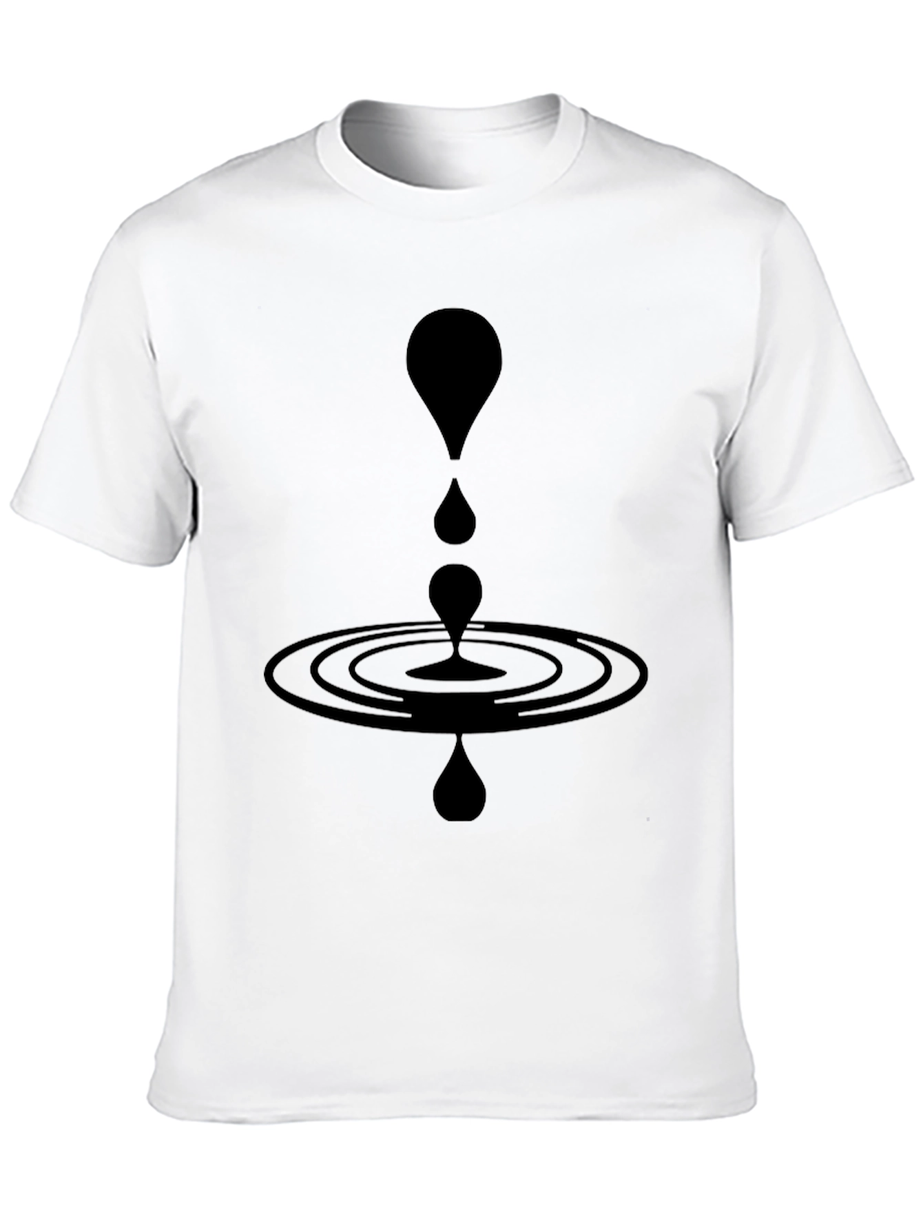 Modern Black Water Droplet Ripple Graphic T-Shirt