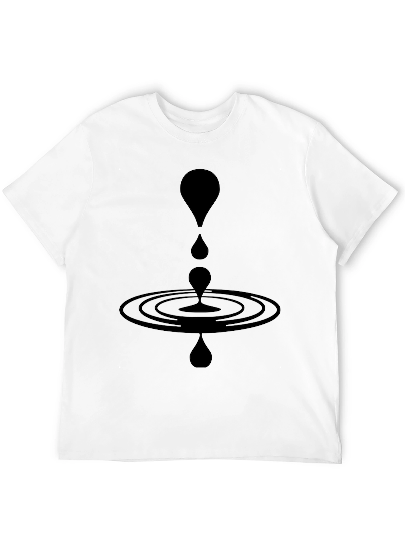 Modern Black Water Droplet Ripple Graphic T-Shirt