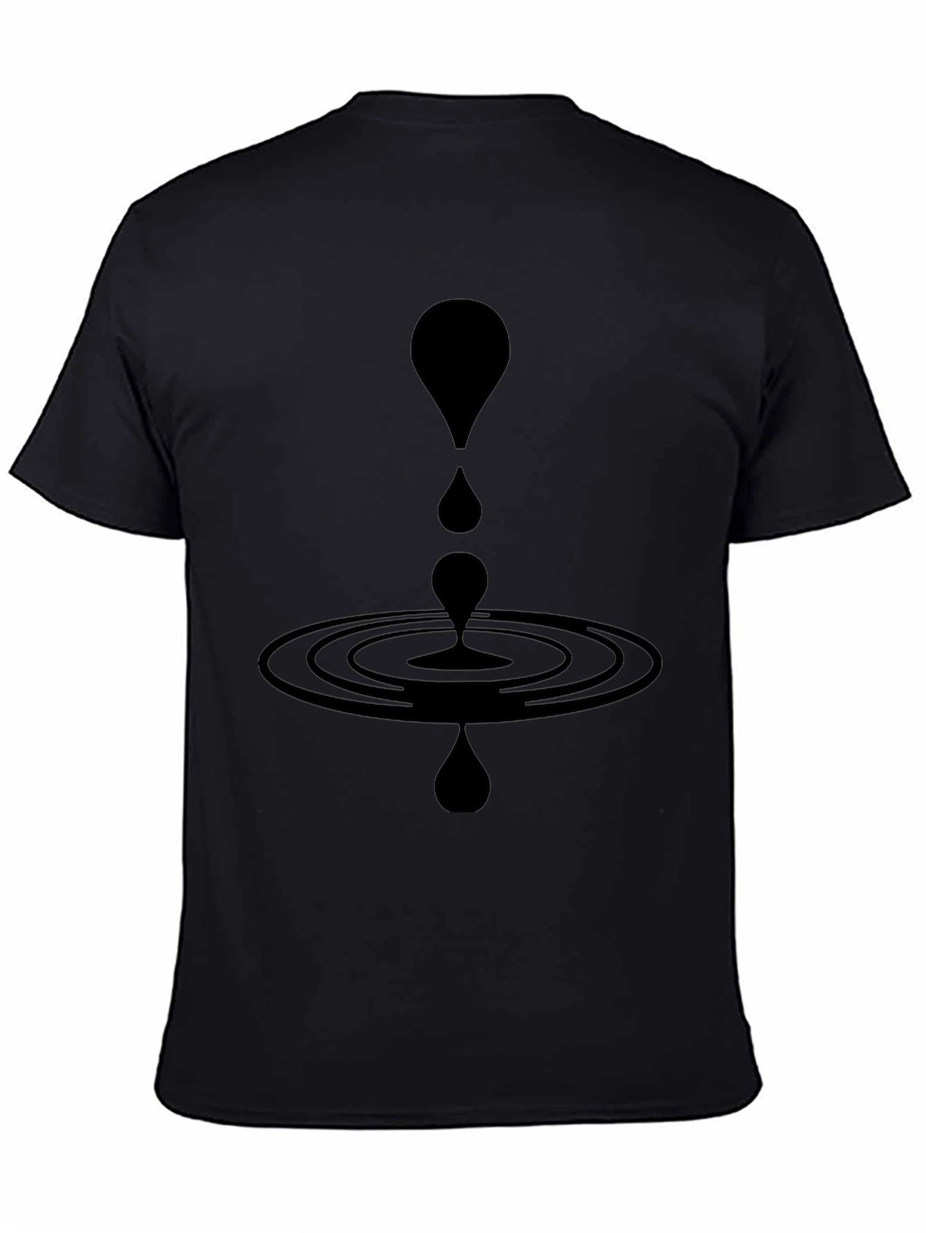 Modern Black Water Droplet Ripple Graphic T-Shirt