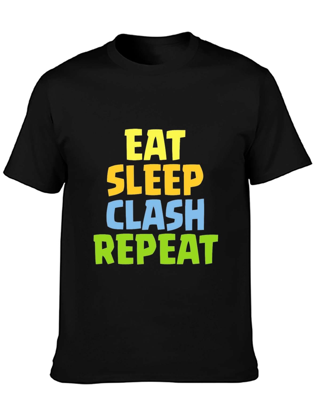 Eat Sleep Clash Repeat Black T-Shirt