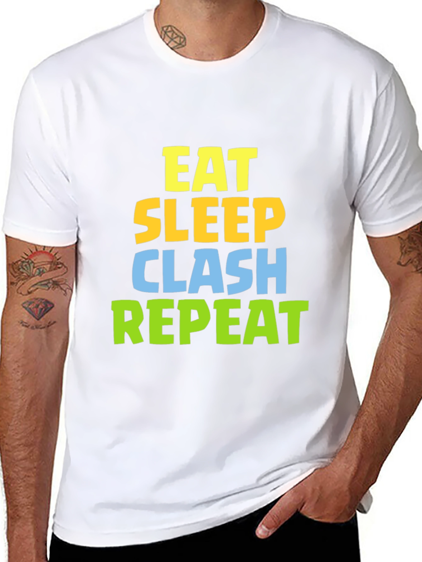 Eat Sleep Clash Repeat Black T-Shirt