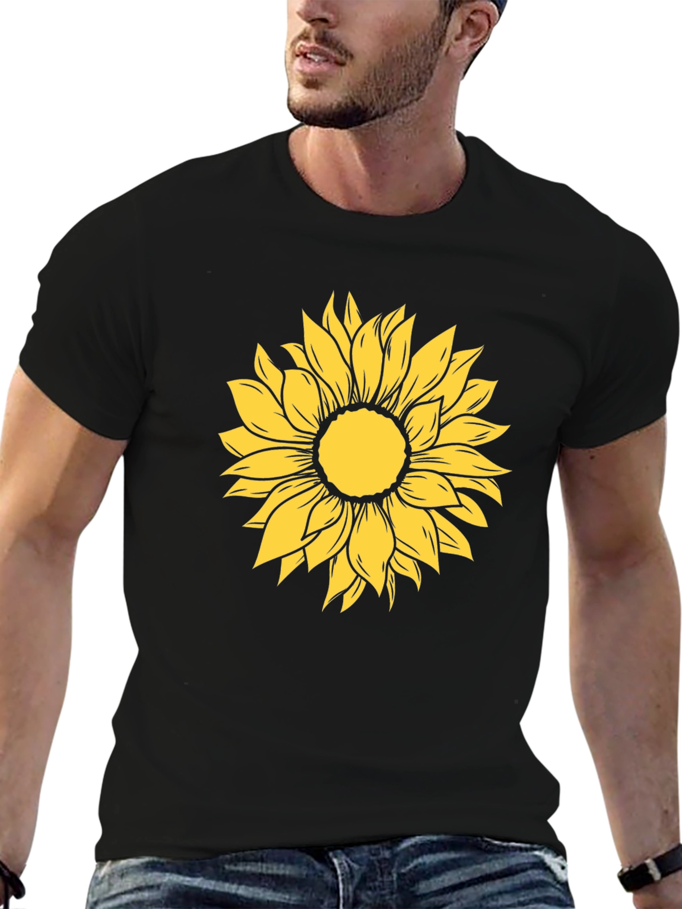 Sunflower Graphic Tee - Black Casual Shirt