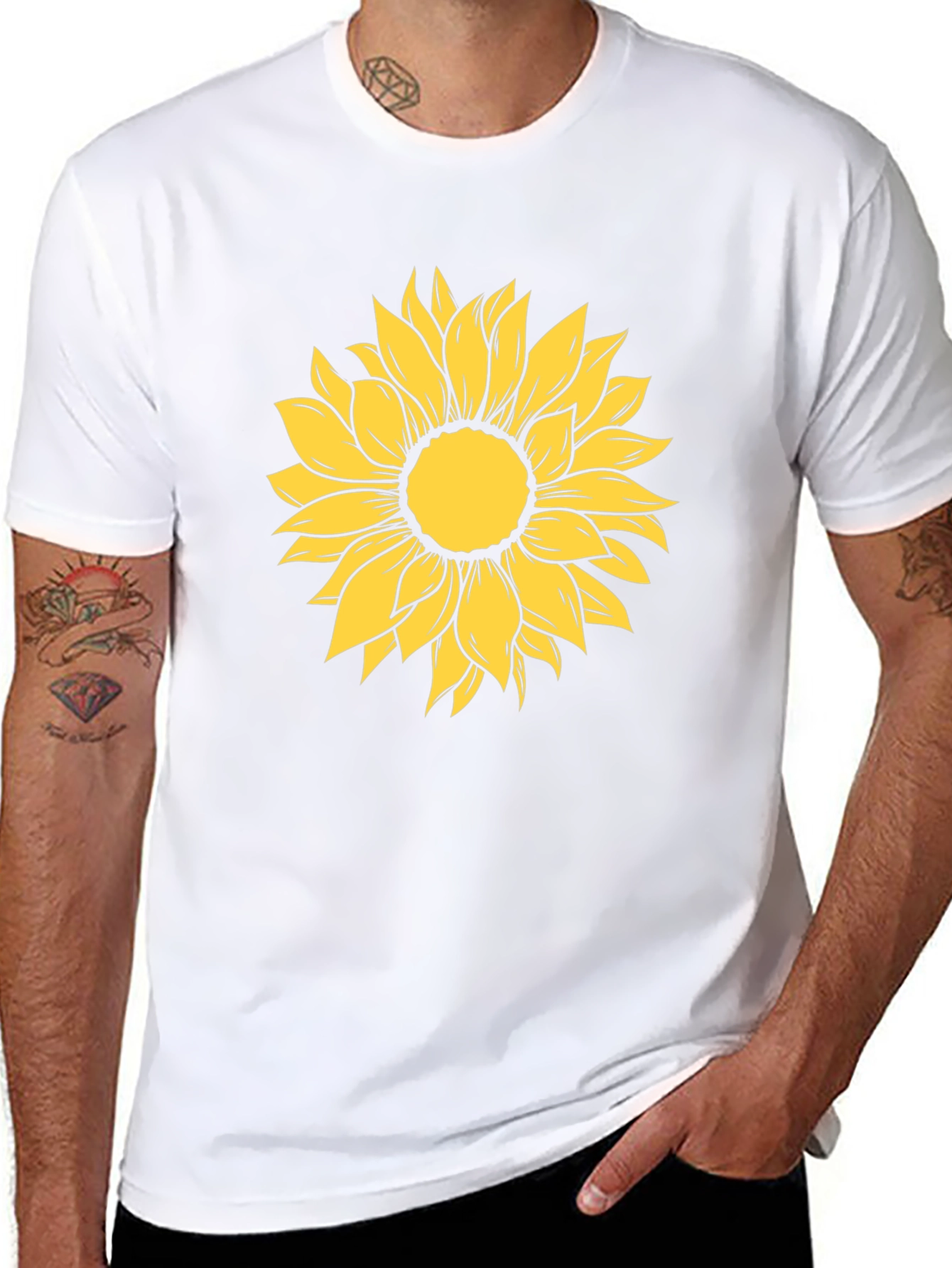 Sunflower Graphic Tee - Black Casual Shirt
