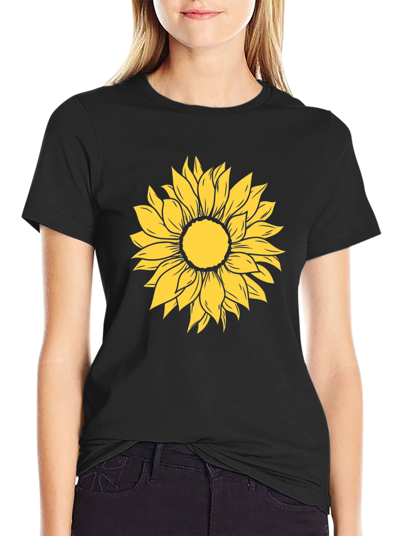 Sunflower Graphic Tee - Black Casual Shirt