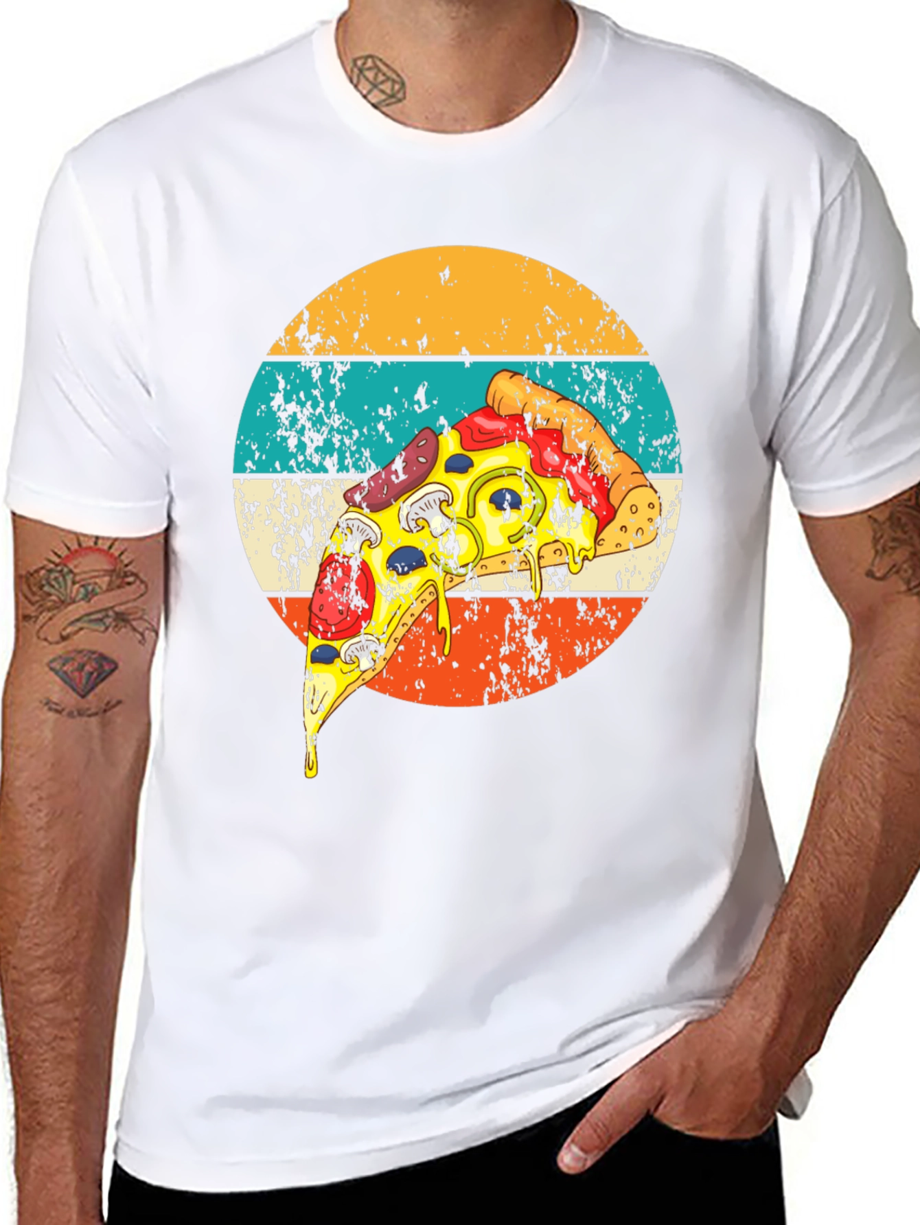 Retro Pizza Graphic Tee - Foodie Fashion