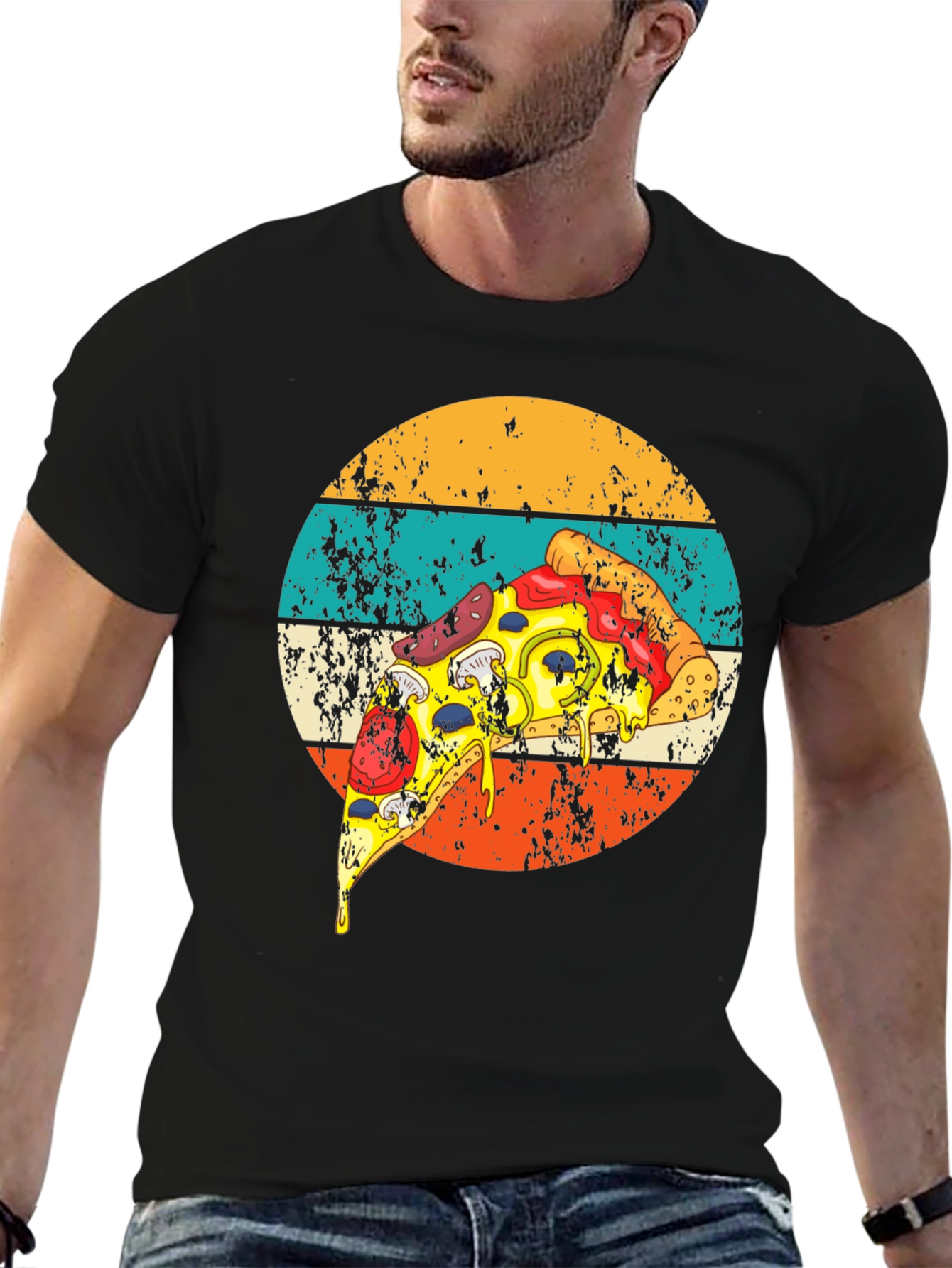 Retro Pizza Graphic Tee - Foodie Fashion