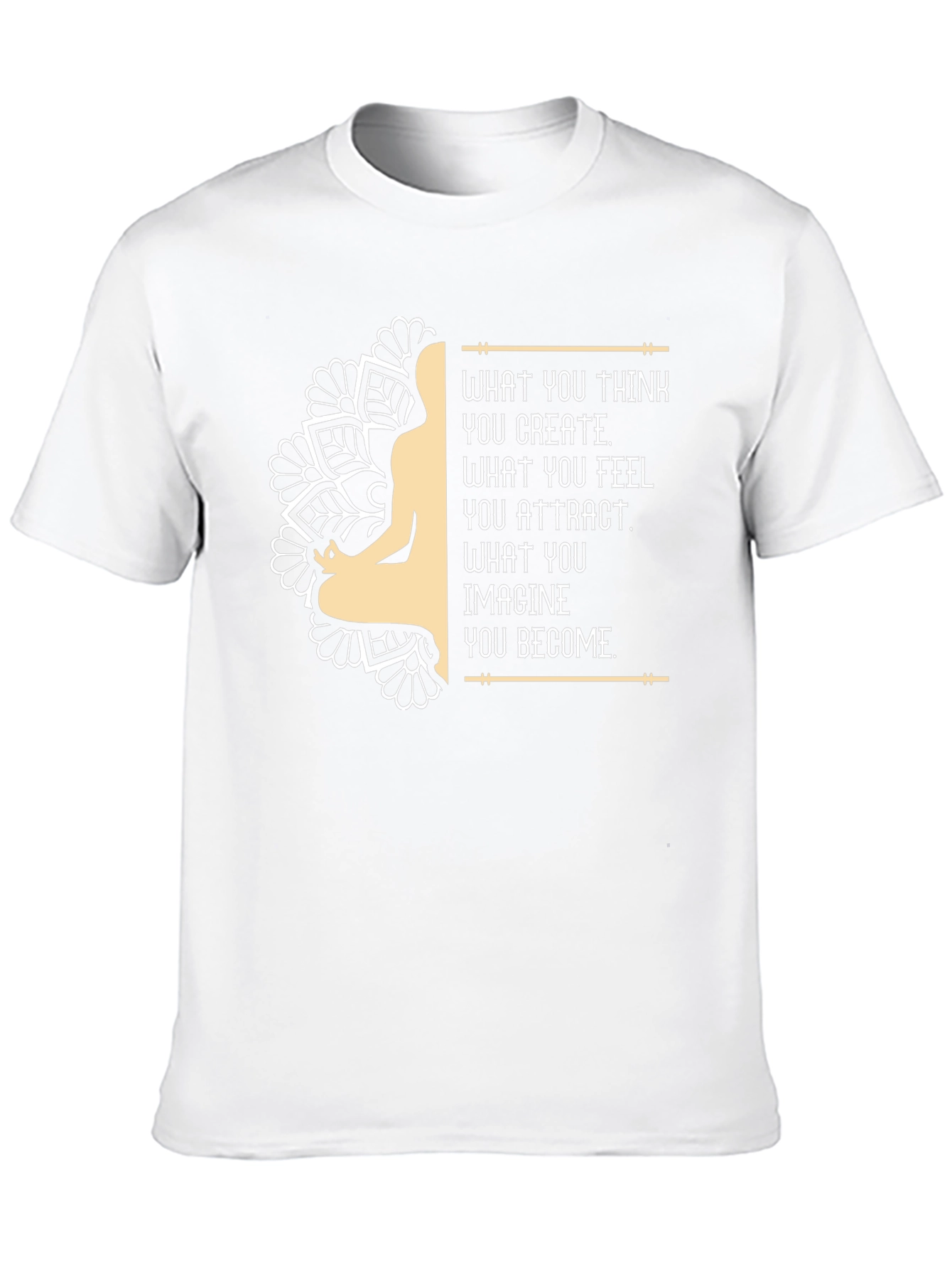 Inspirational Mandala T-Shirt - Think Feel Imagine