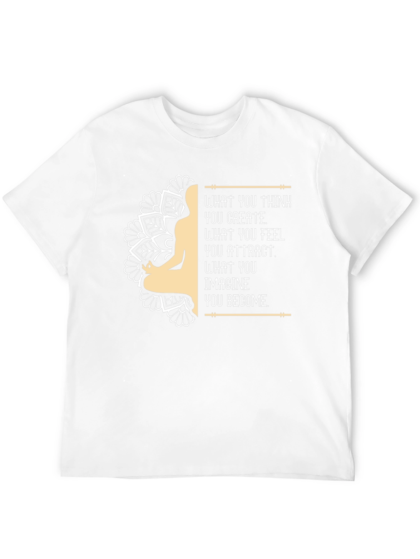 Inspirational Mandala T-Shirt - Think Feel Imagine