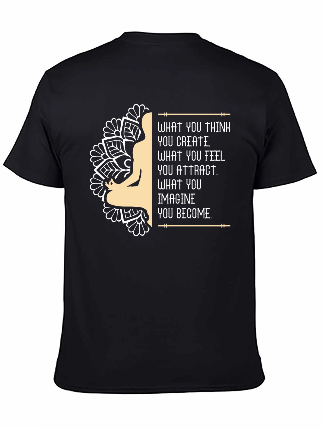 Inspirational Mandala T-Shirt - Think Feel Imagine