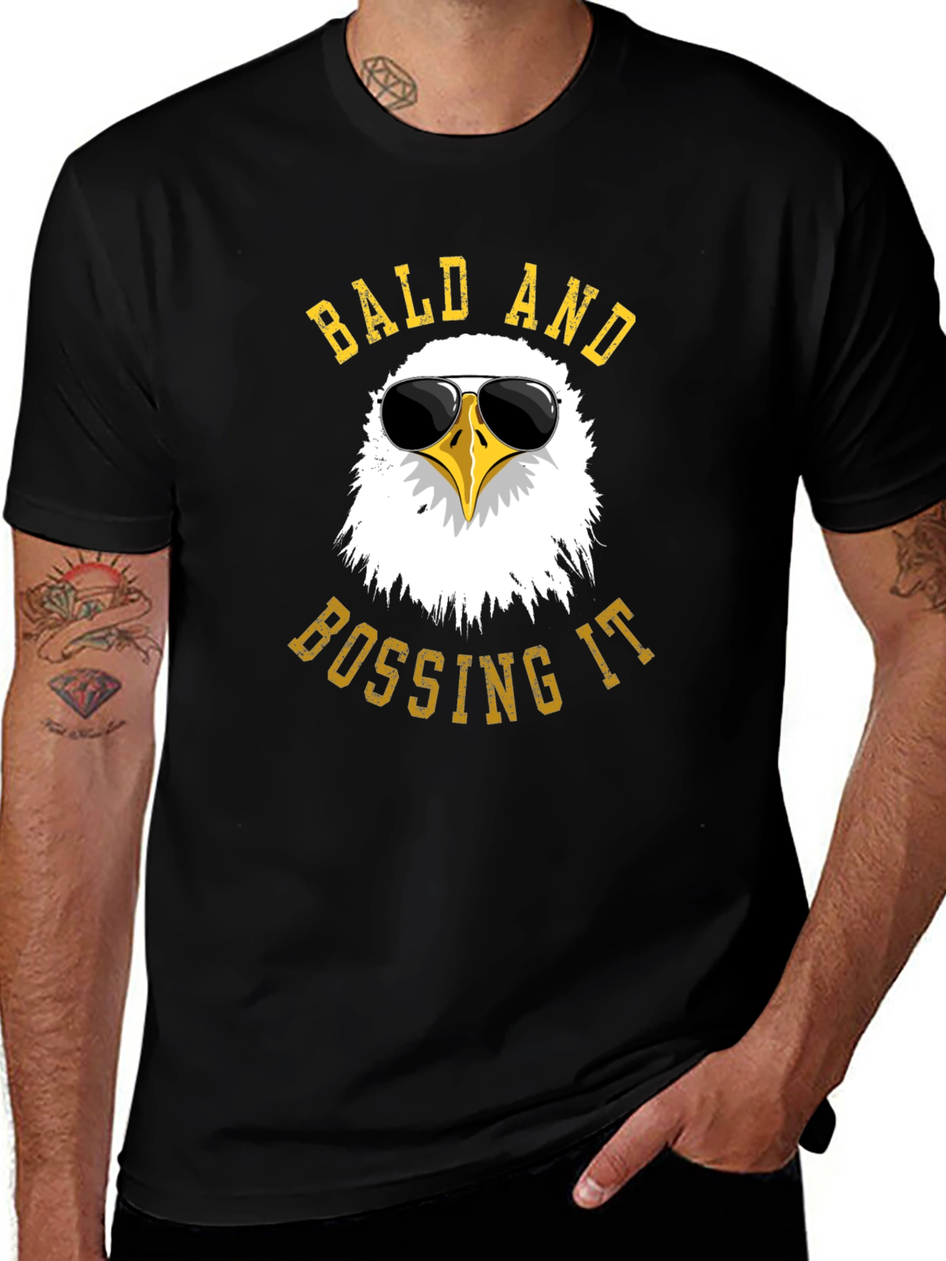 Bald and Bossing It Eagle Graphic Tee