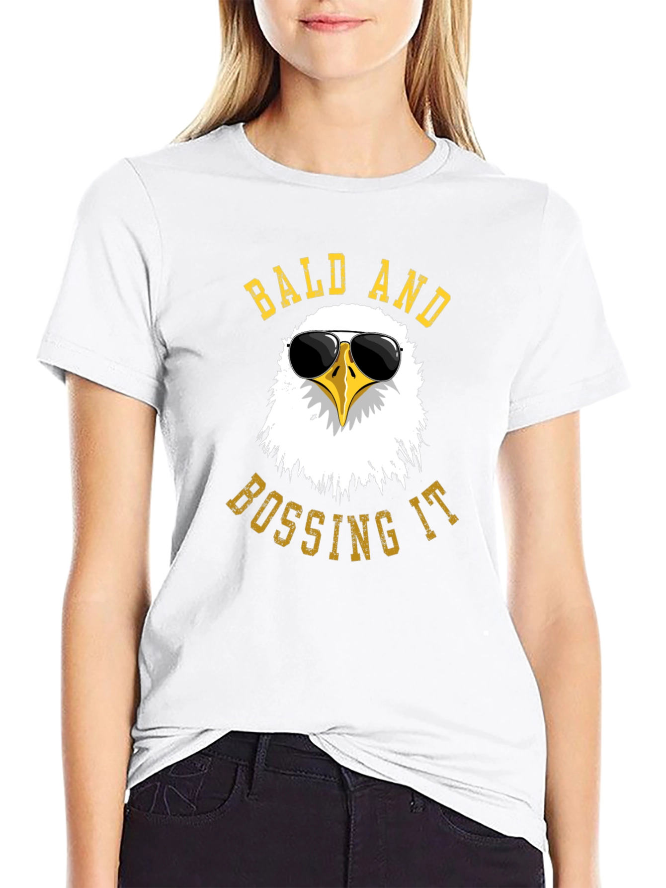 Bald and Bossing It Eagle Graphic Tee