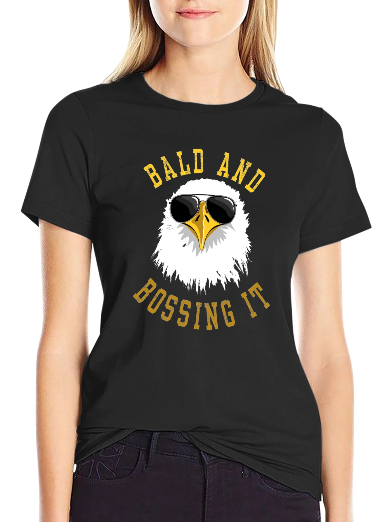 Bald and Bossing It Eagle Graphic Tee