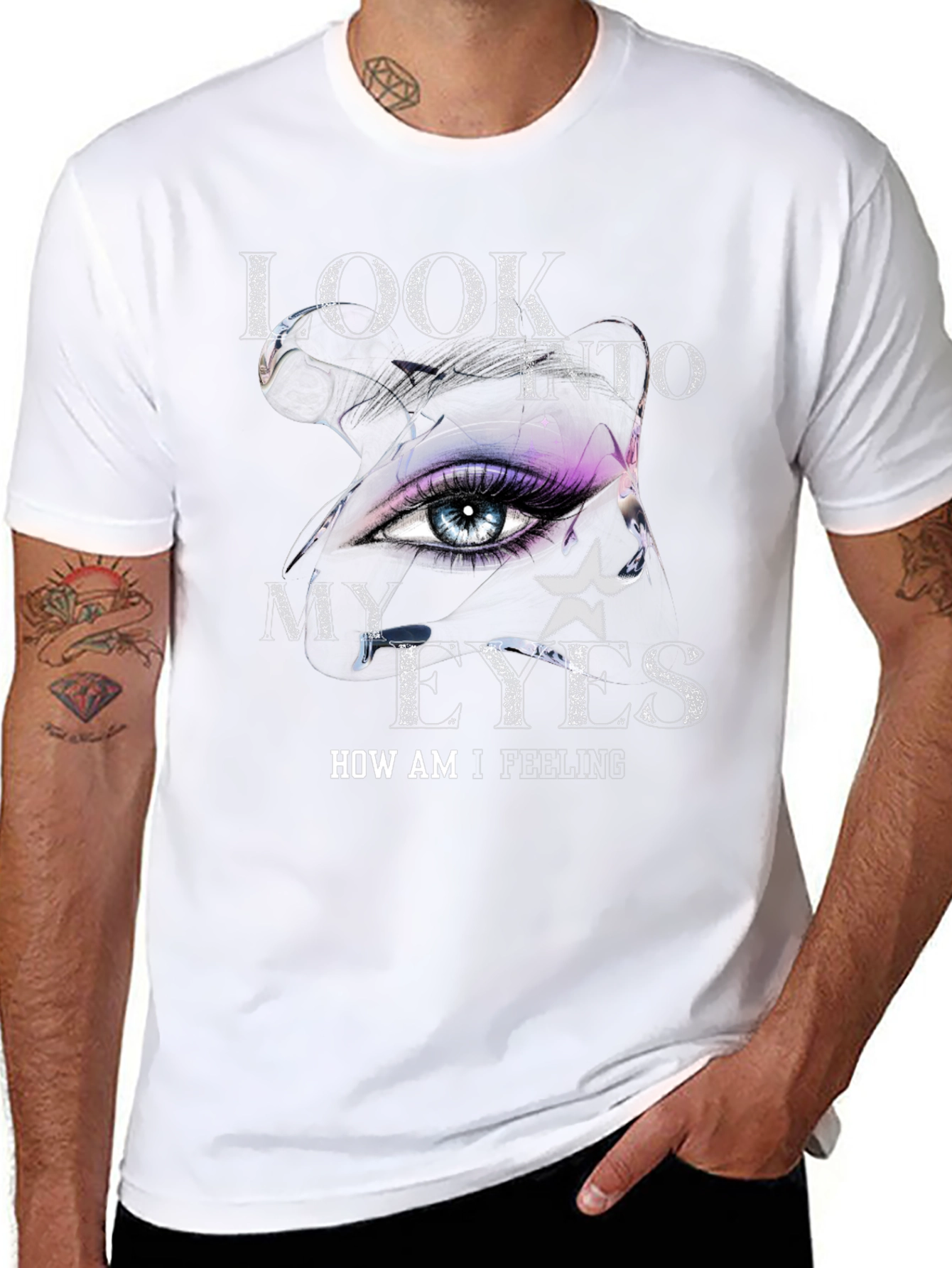 Look Into My Eyes Graphic Tee - Trendy T-Shirt