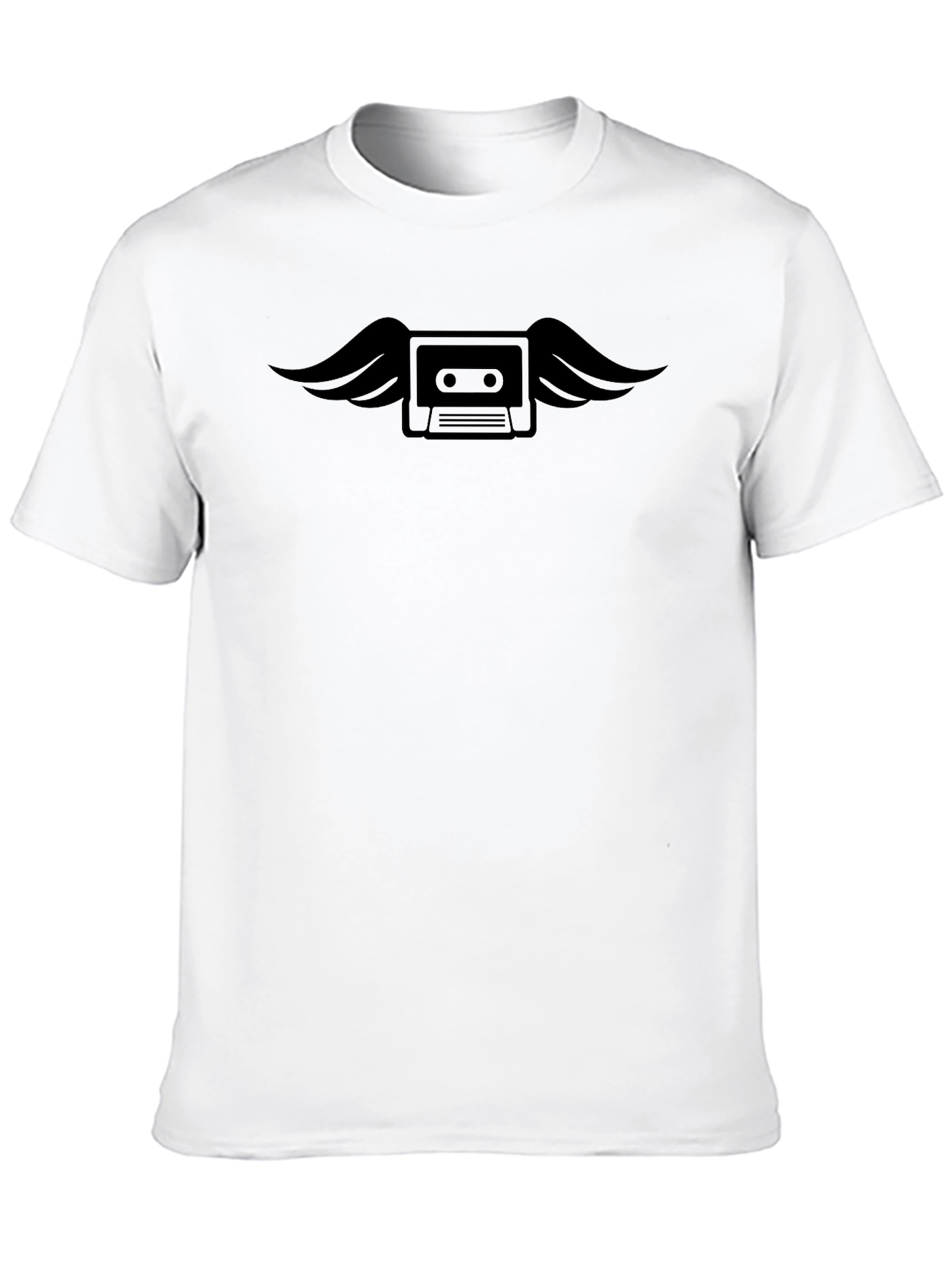 Winged Cassette Tape Graphic Tee - Classic Black