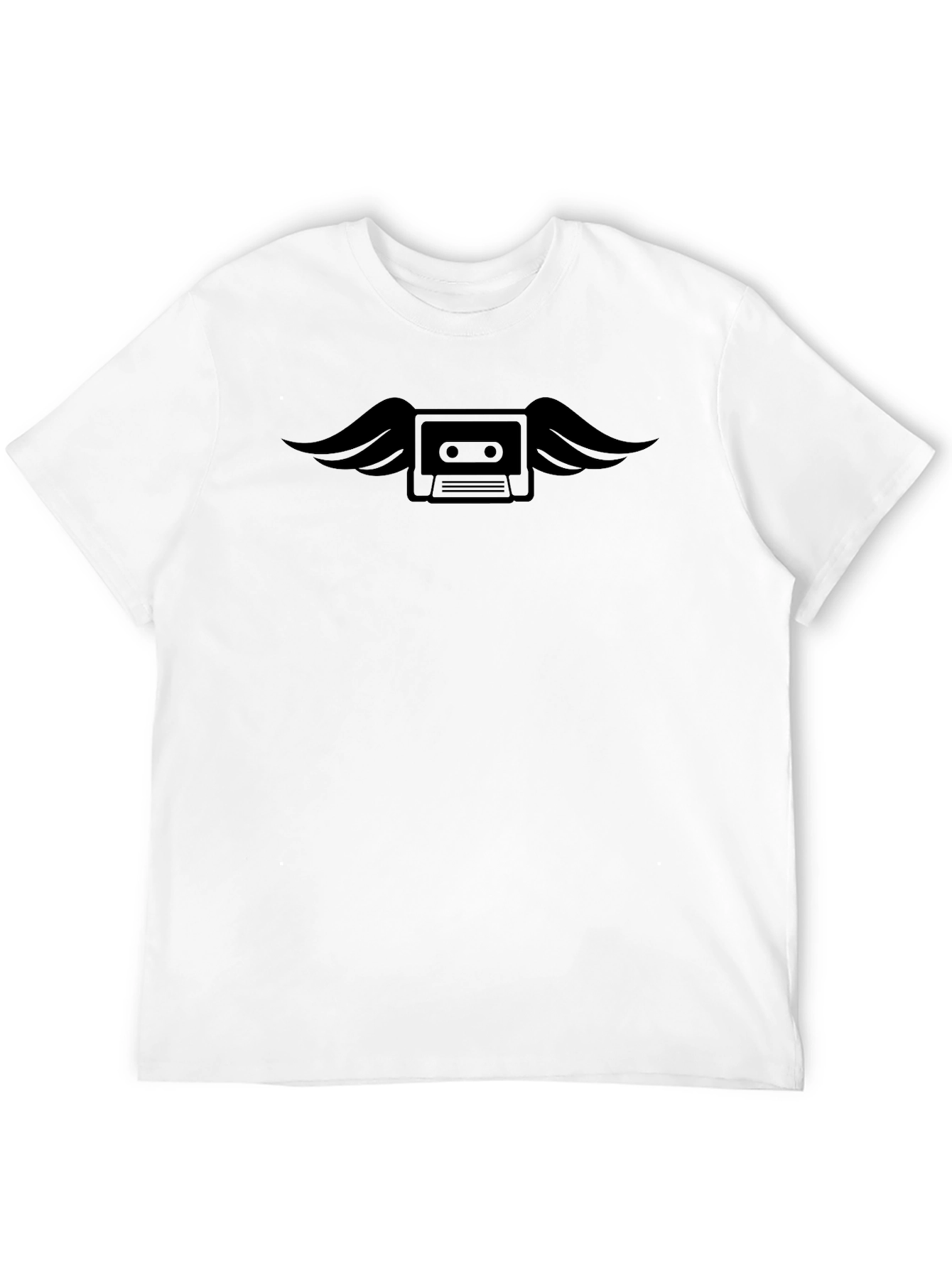 Winged Cassette Tape Graphic Tee - Classic Black