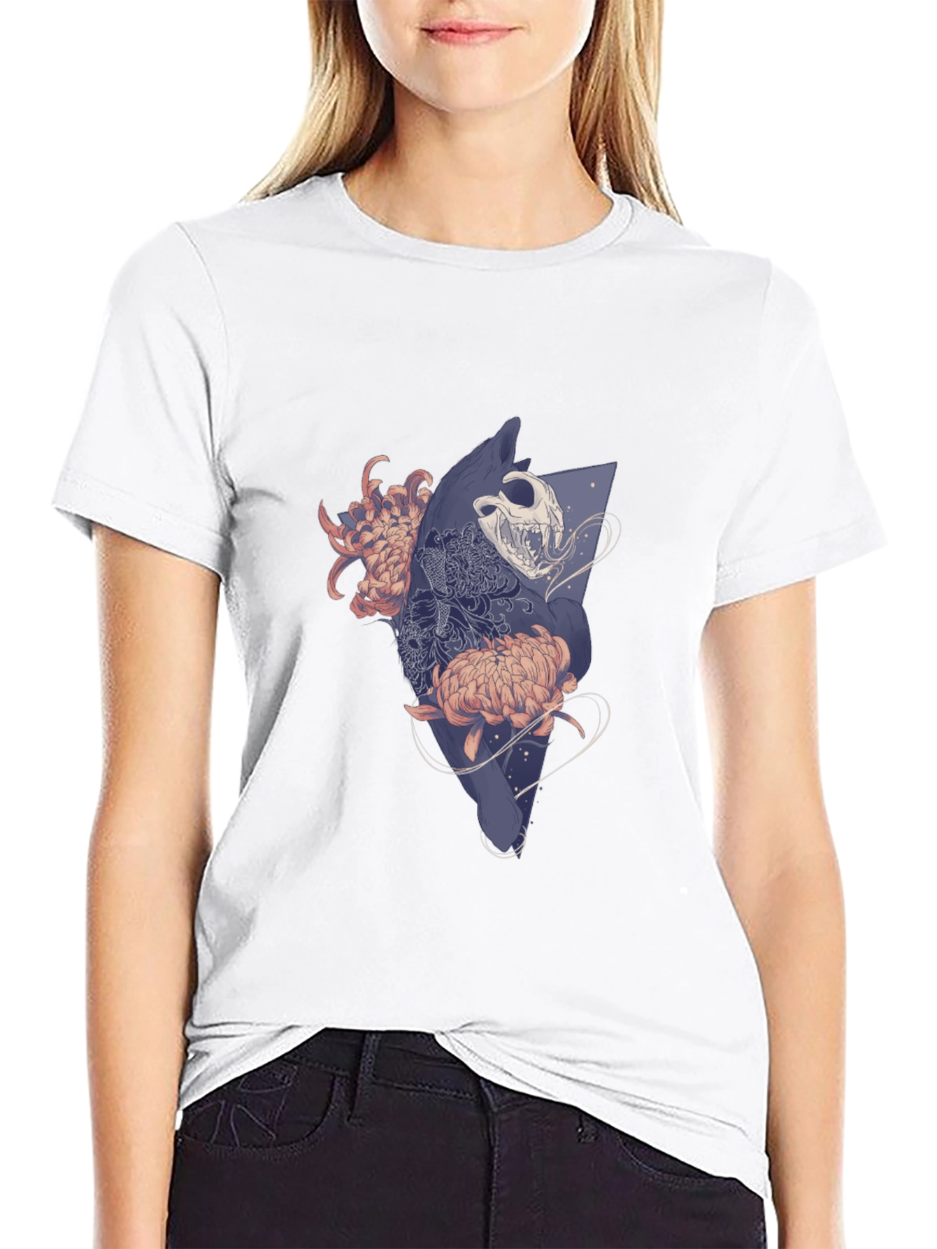 Skull & Floral Graphic T-Shirt