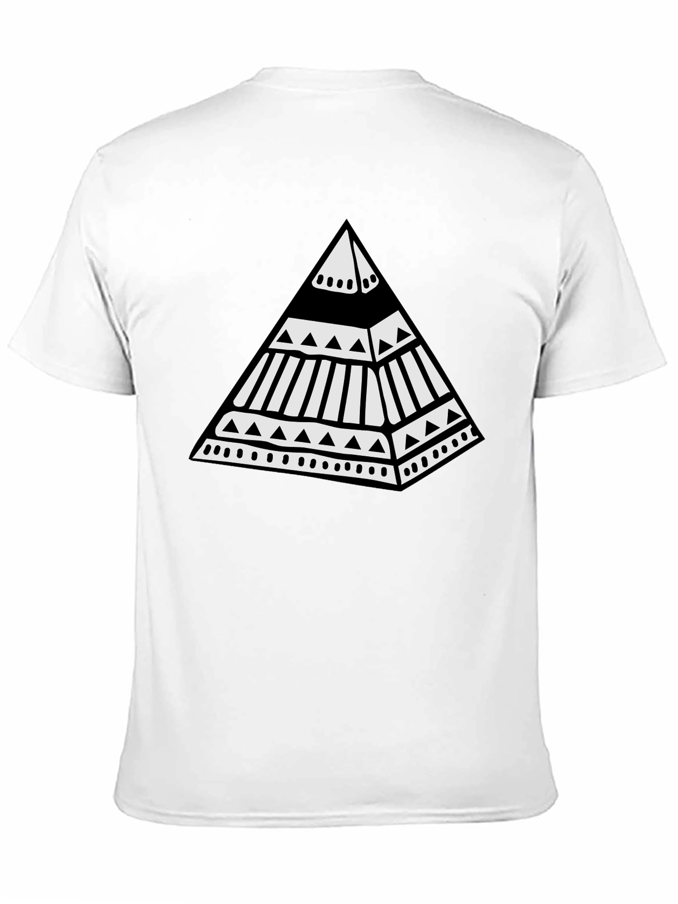 Tribal Pyramid Graphic Tee - Unique Black T-Shirt