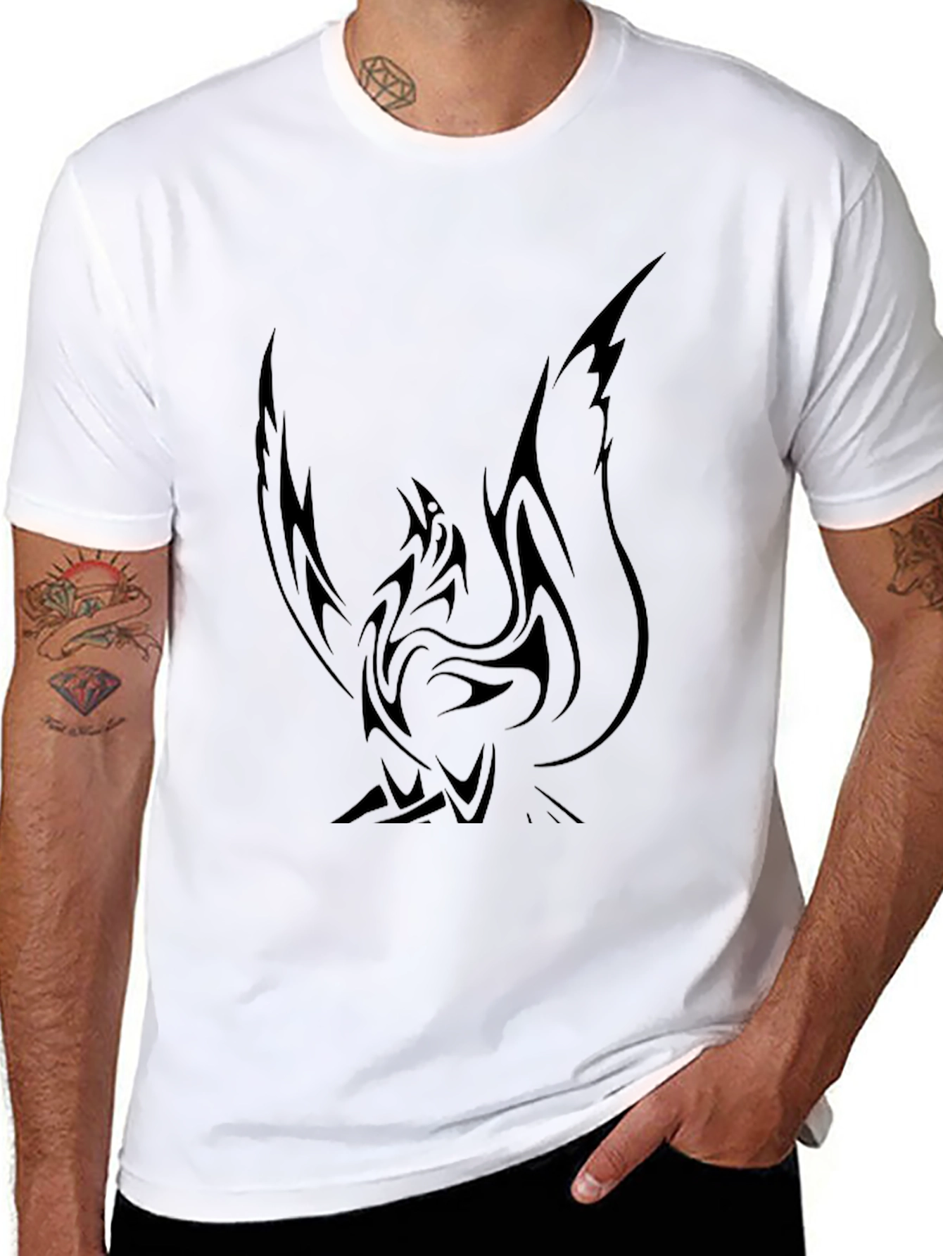 Phoenix Graphic Tee - Black T-Shirt for Men
