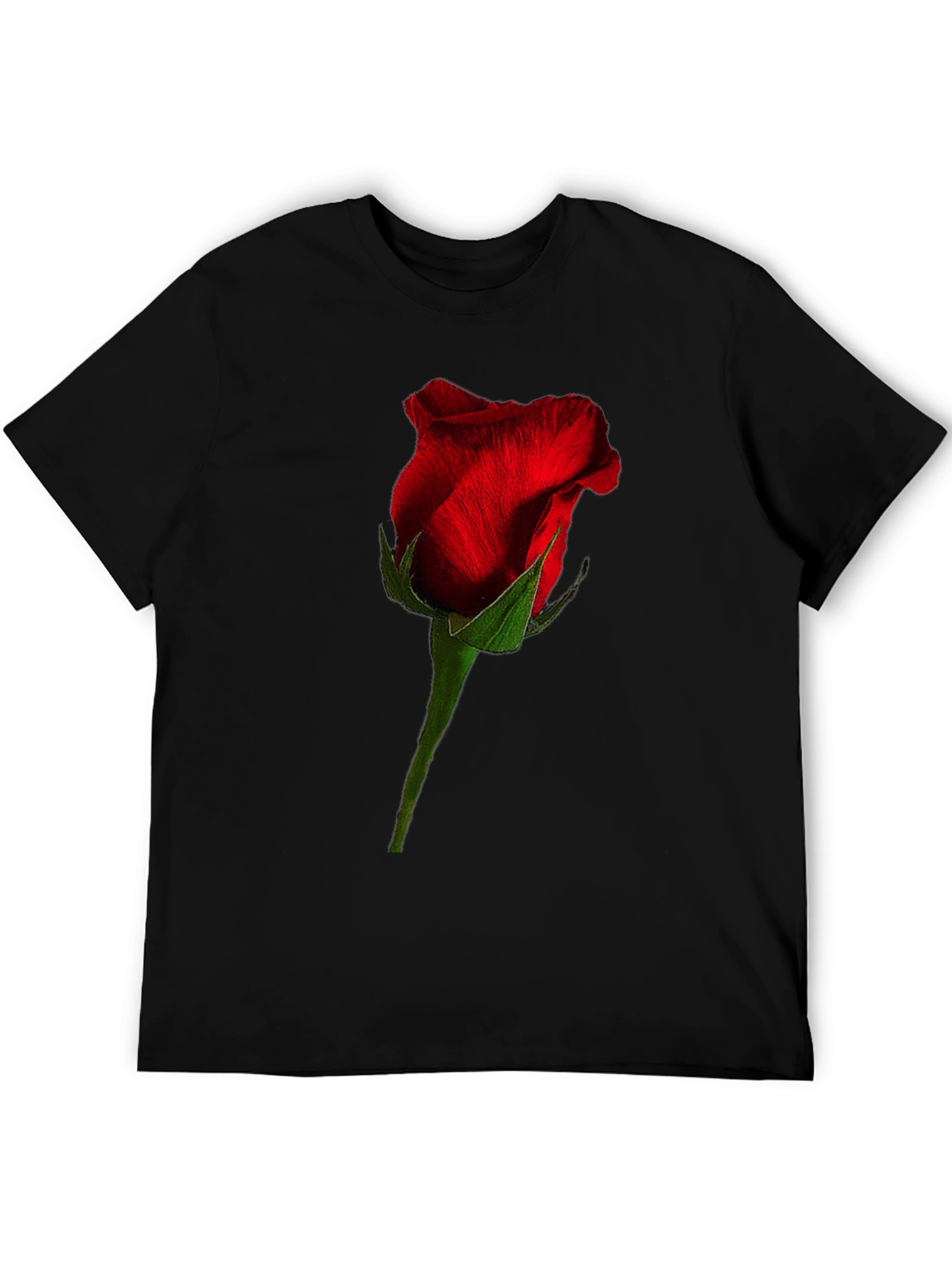 Rose Graphic Black T-Shirt - Floral Casual Tee