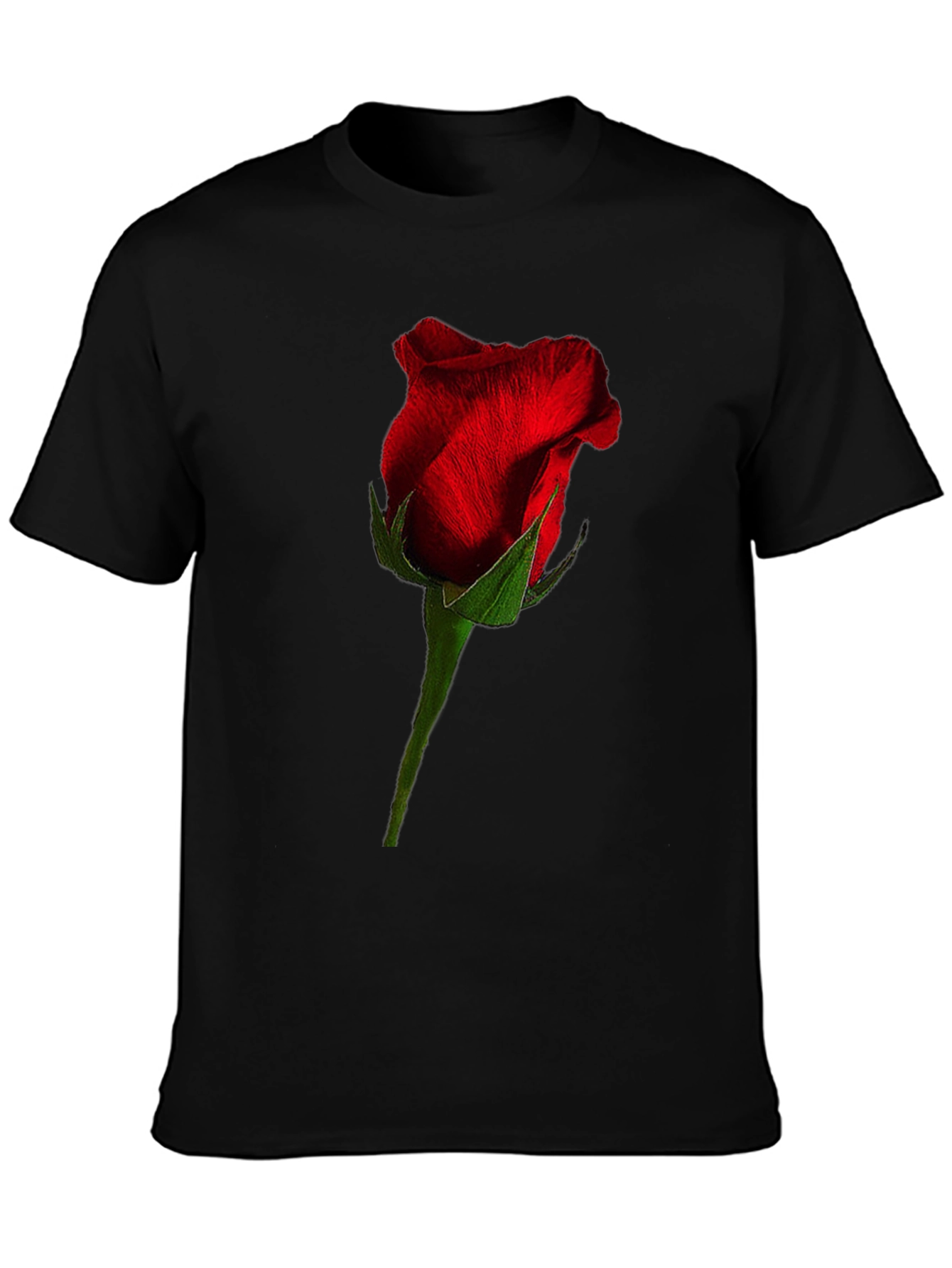 Rose Graphic Black T-Shirt - Floral Casual Tee