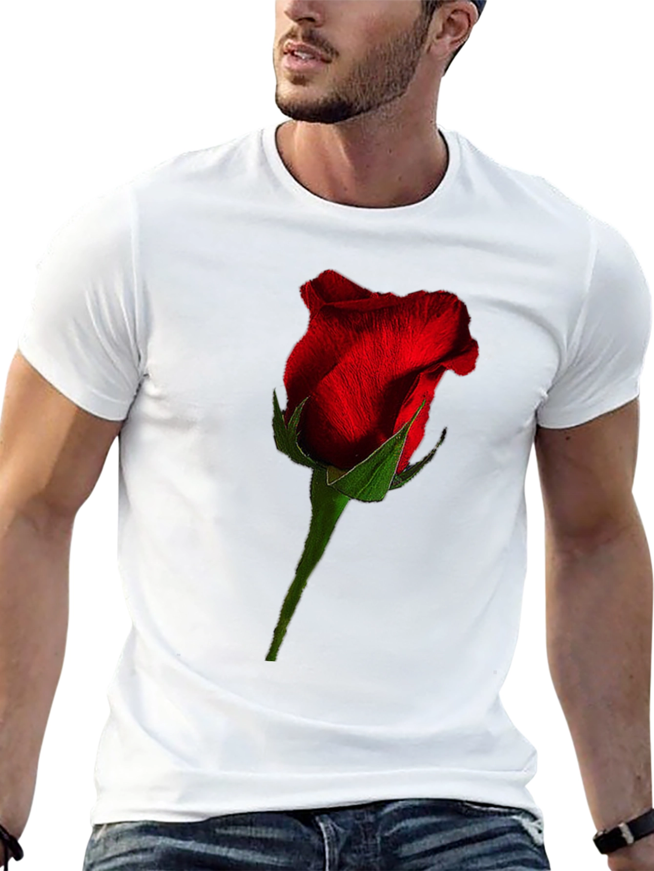 Rose Graphic Black T-Shirt - Floral Casual Tee
