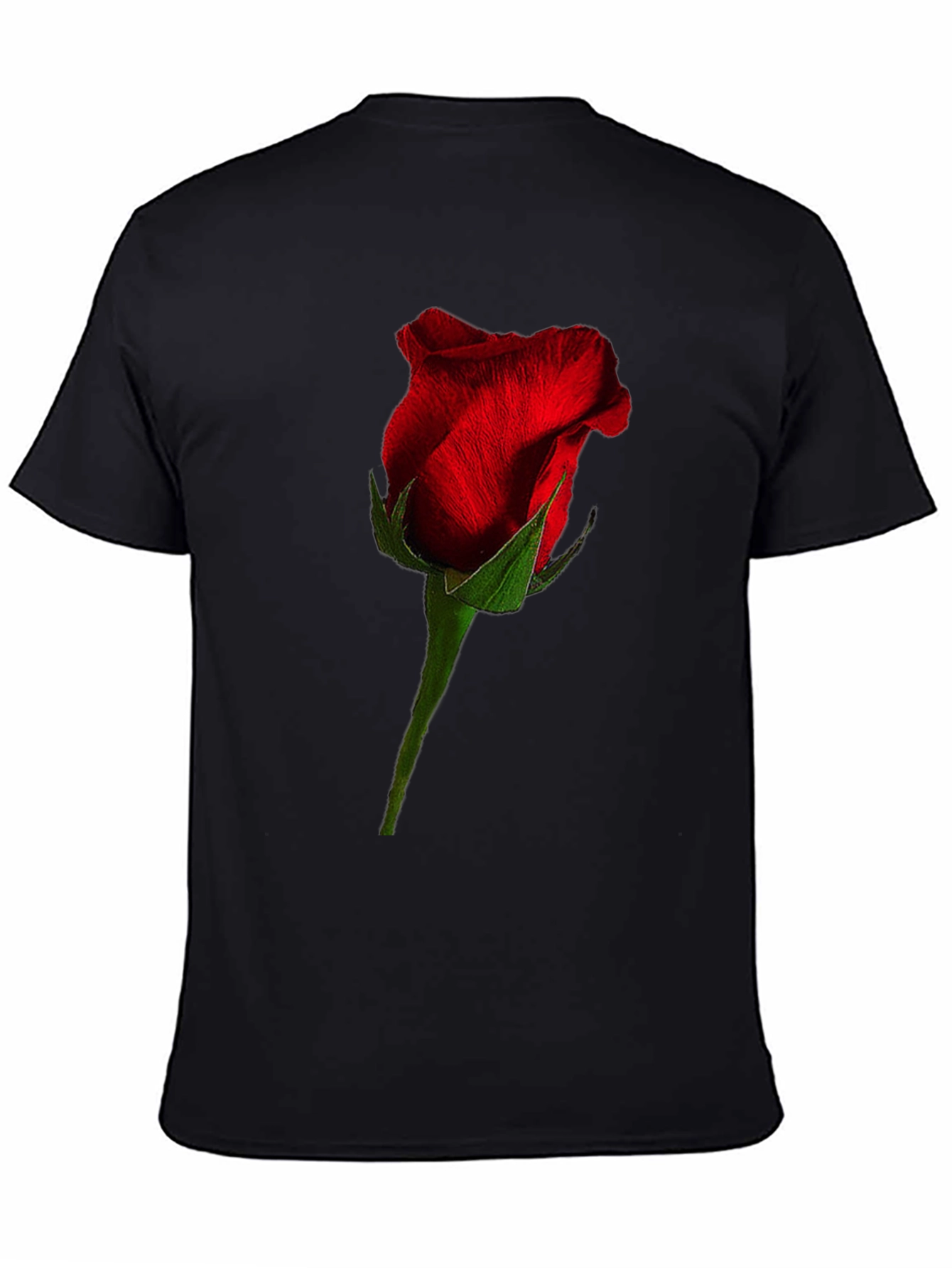 Rose Graphic Black T-Shirt - Floral Casual Tee