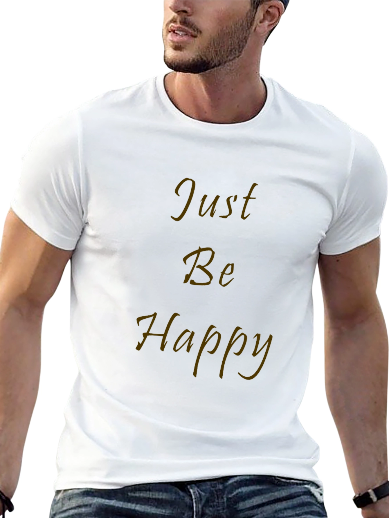 Just Be Happy Graphic Tee - Black