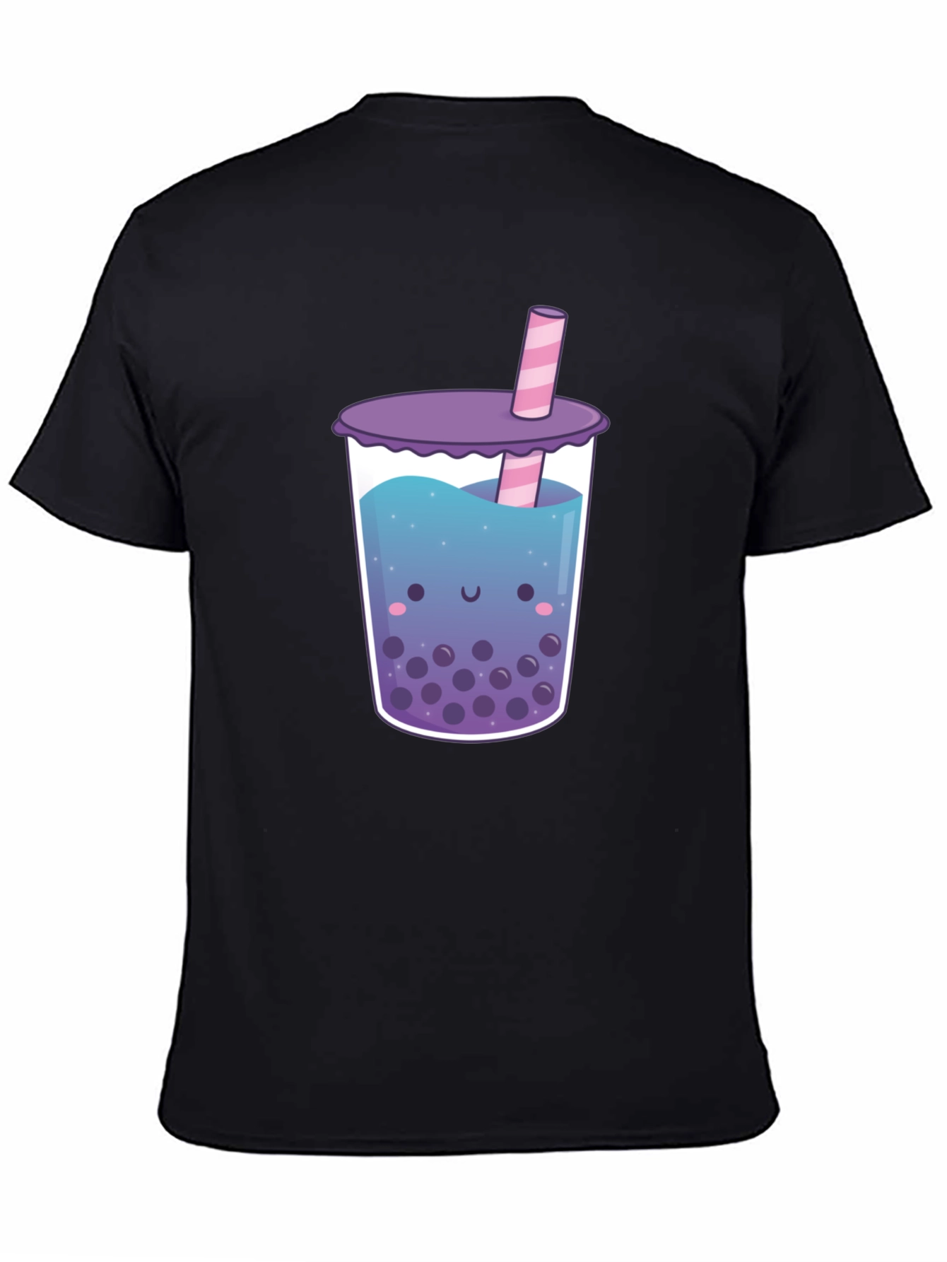 Kawaii Bubble Tea Graphic Tee - Unisex Black T-Shirt