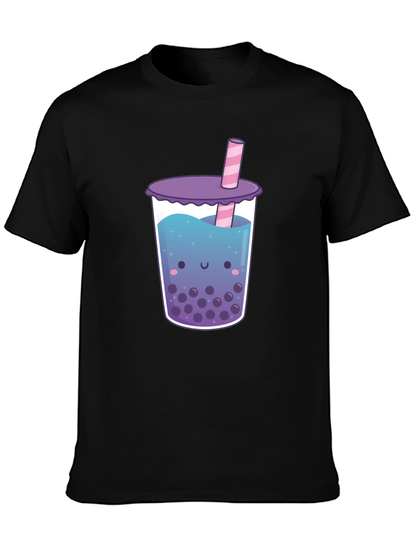 Kawaii Bubble Tea Graphic Tee - Unisex Black T-Shirt