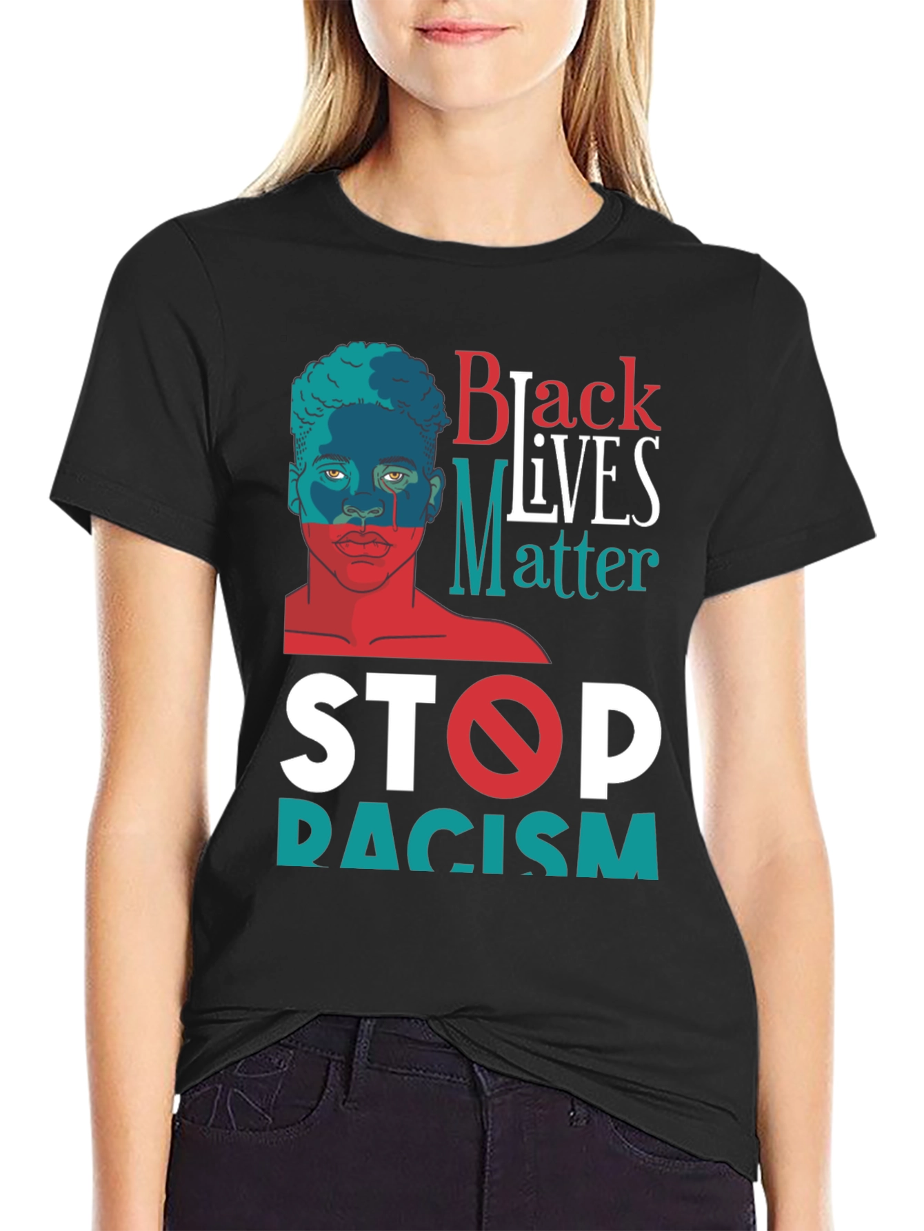 Black Lives Matter Stop Racism Graphic Tee
