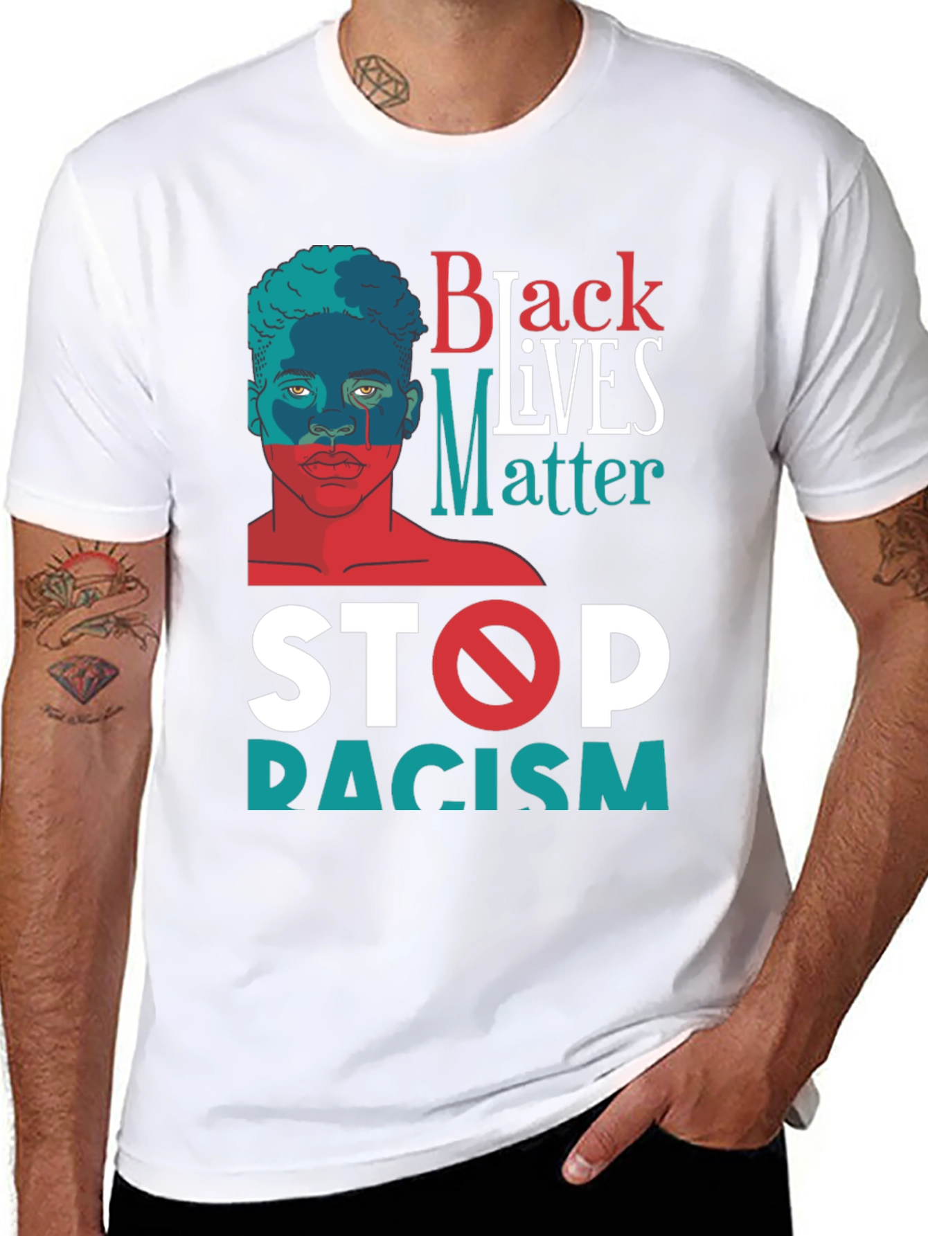 Black Lives Matter Stop Racism Graphic Tee
