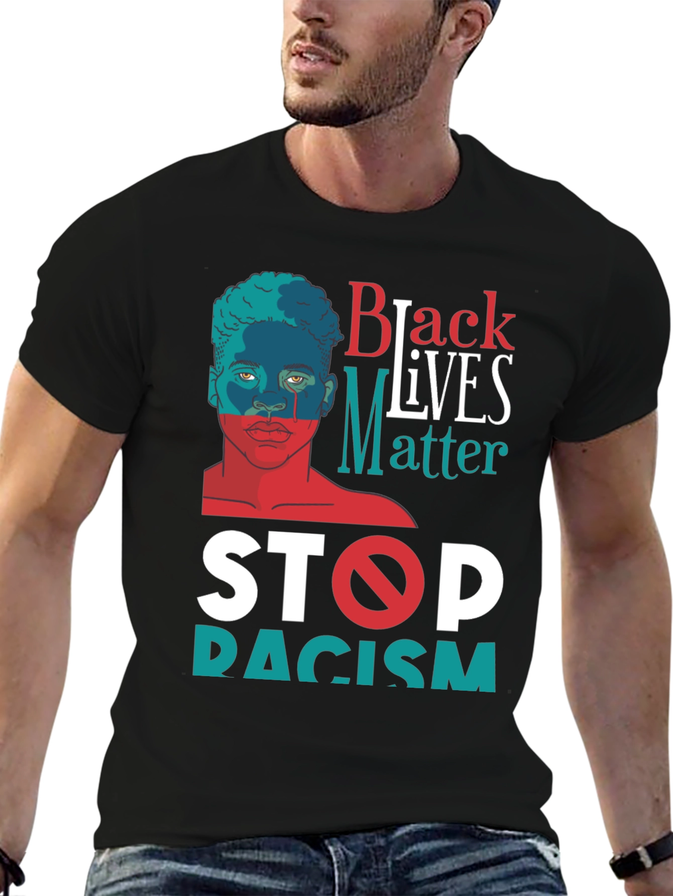 Black Lives Matter Stop Racism Graphic Tee