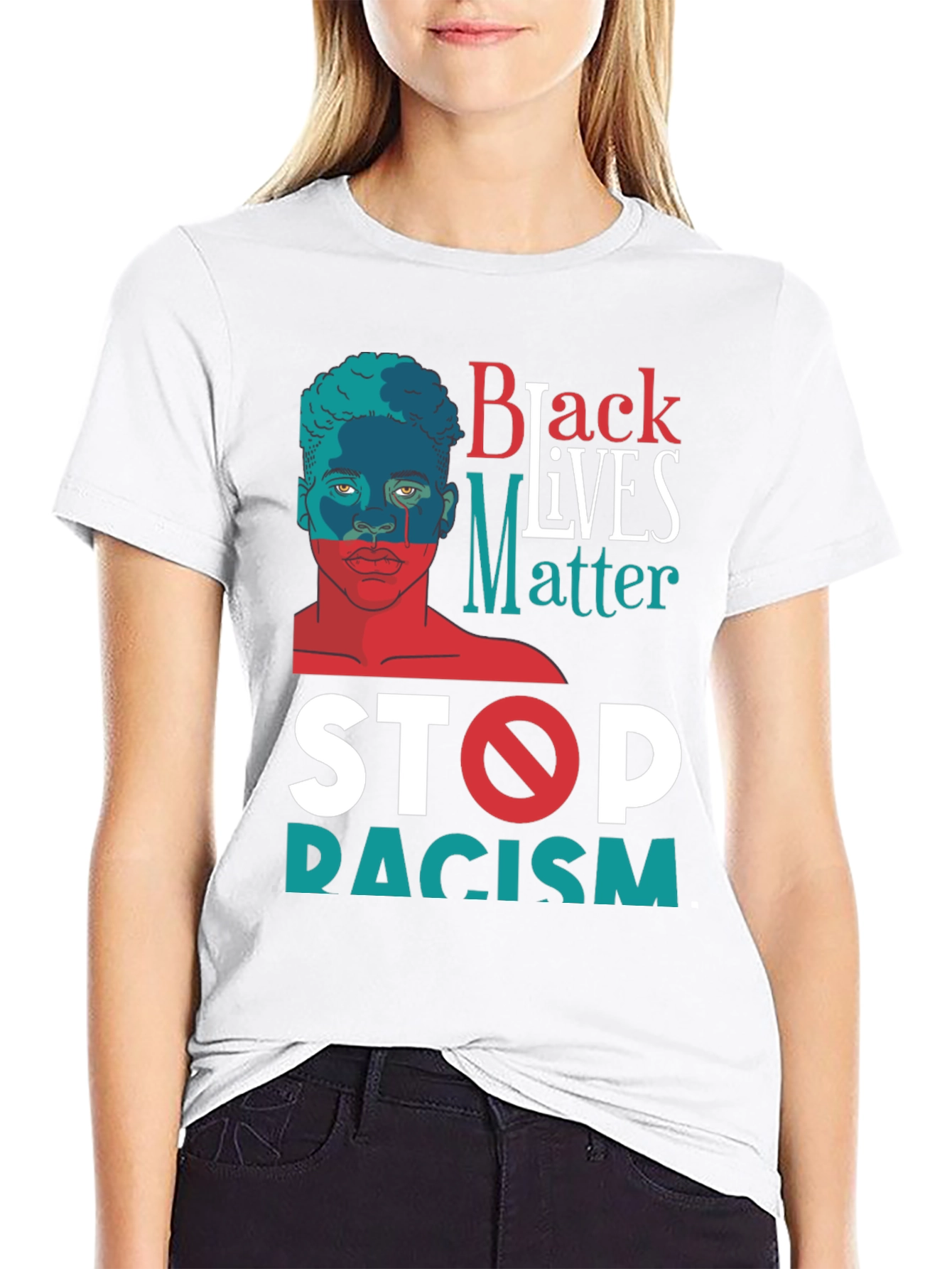 Black Lives Matter Stop Racism Graphic Tee