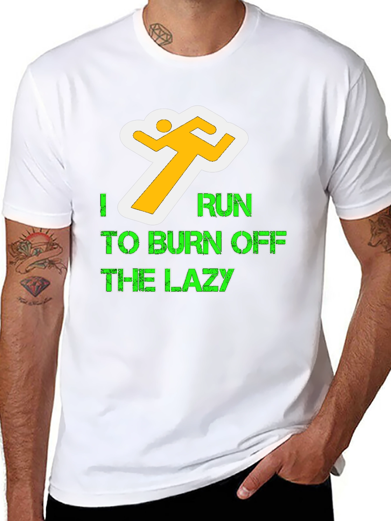 I Run To Burn Off The Lazy Graphic Tee