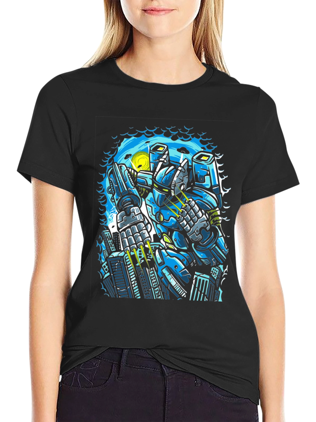 Robot Graphic Tee - Sci-Fi Style