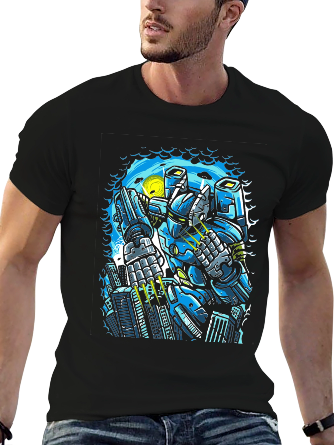 Robot Graphic Tee - Sci-Fi Style
