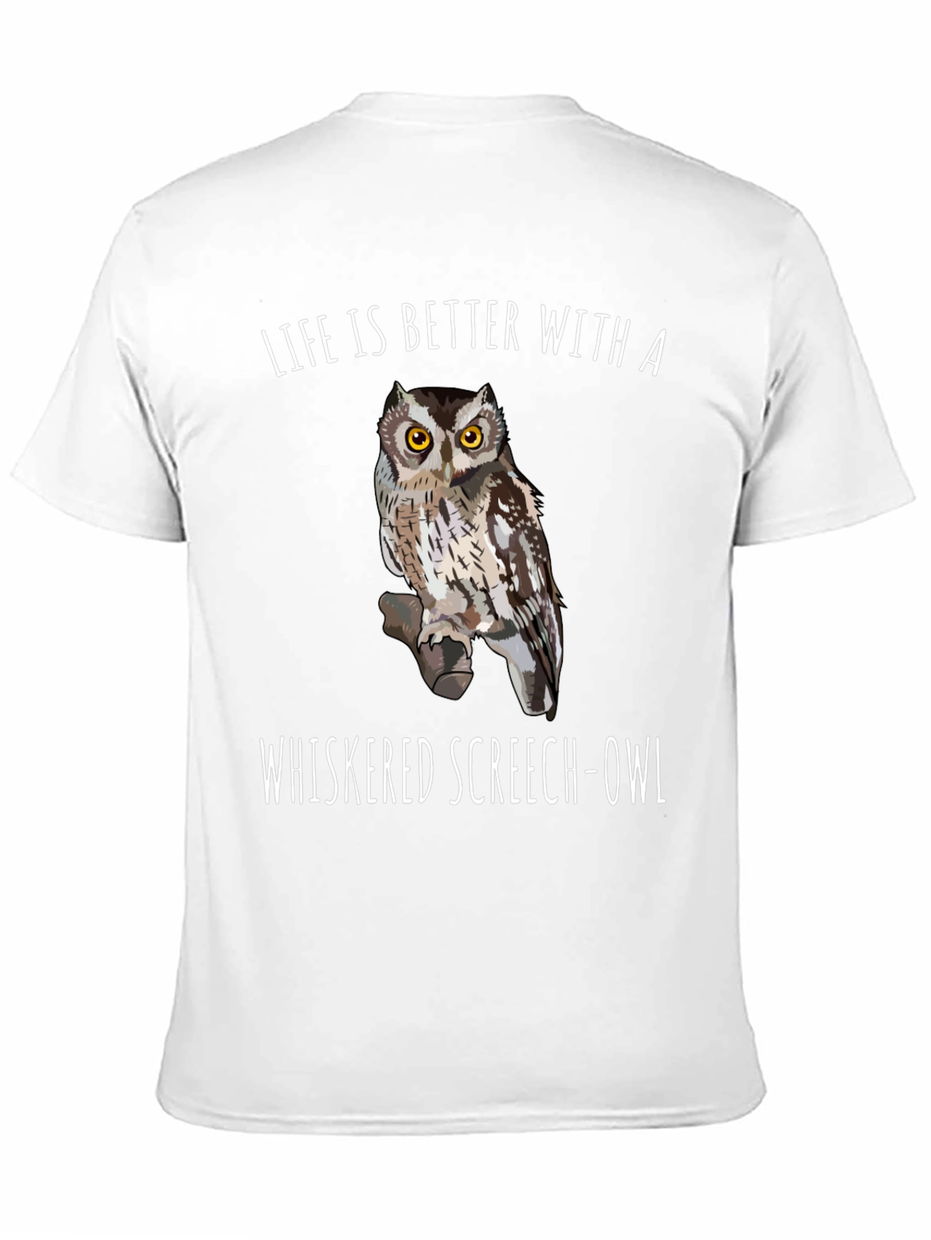 Whiskered Screech Owl Graphic Tee Black T-Shirt