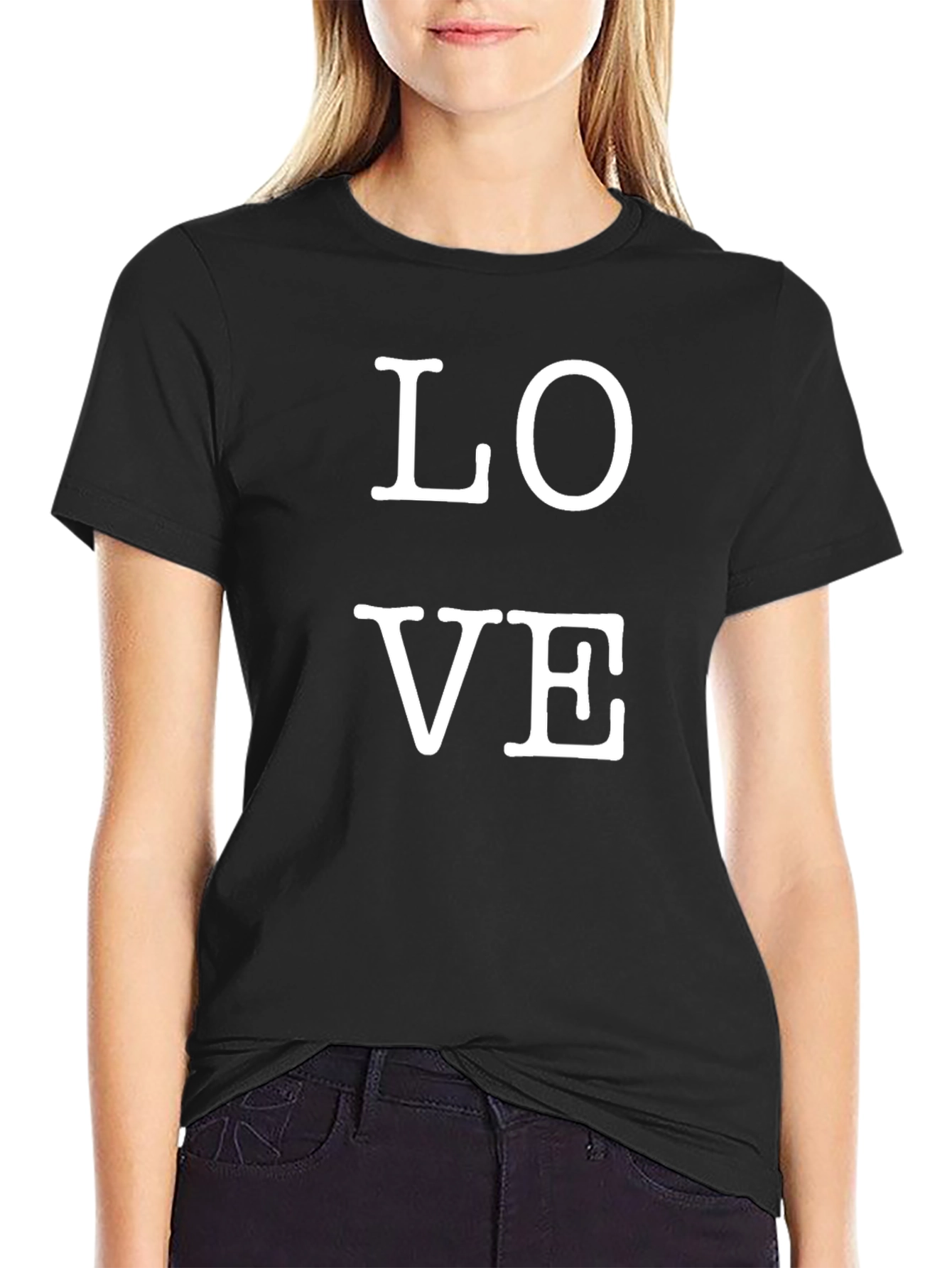 Love Graphic Print Tee - Black Casual Shirt