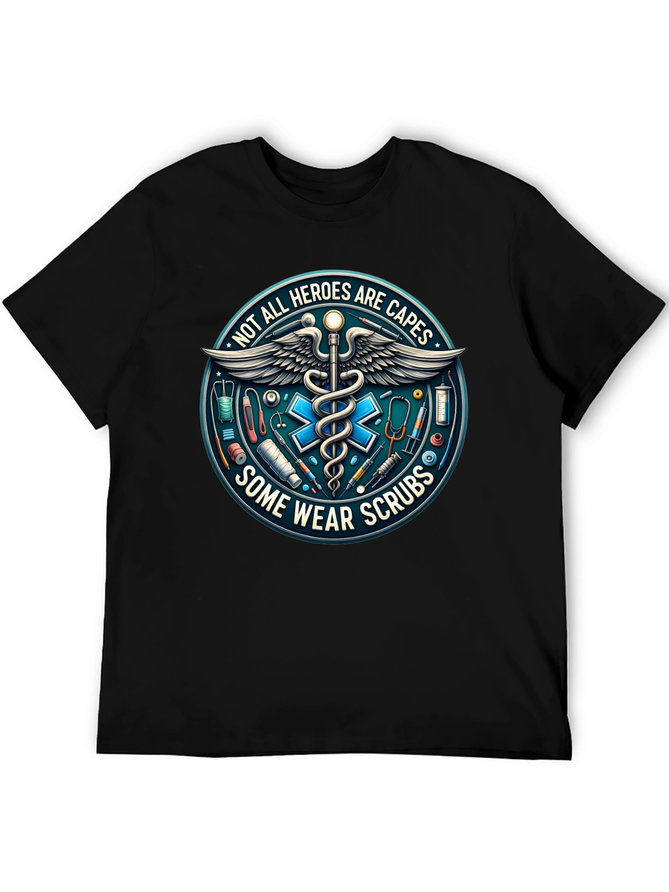 Heroes Wear Scrubs Graphic Tee