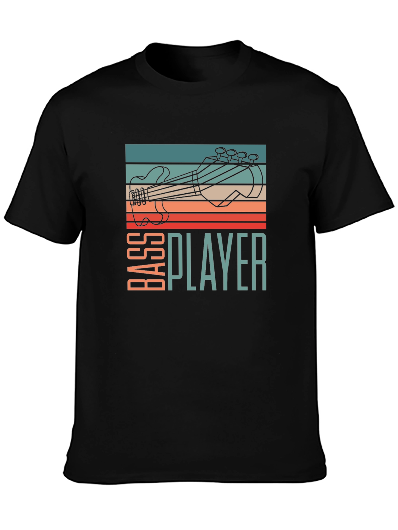 Bass Player Guitar T-Shirt - Retro Style Graphic Tee