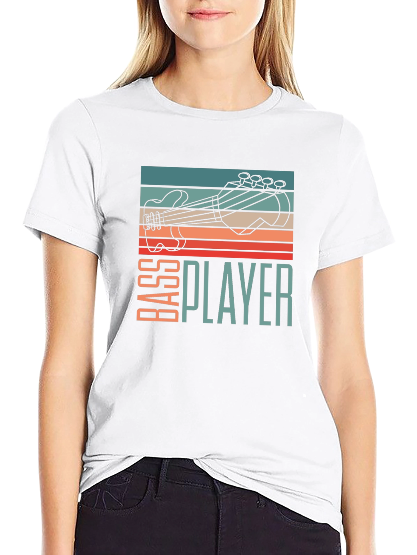 Bass Player Guitar T-Shirt - Retro Style Graphic Tee