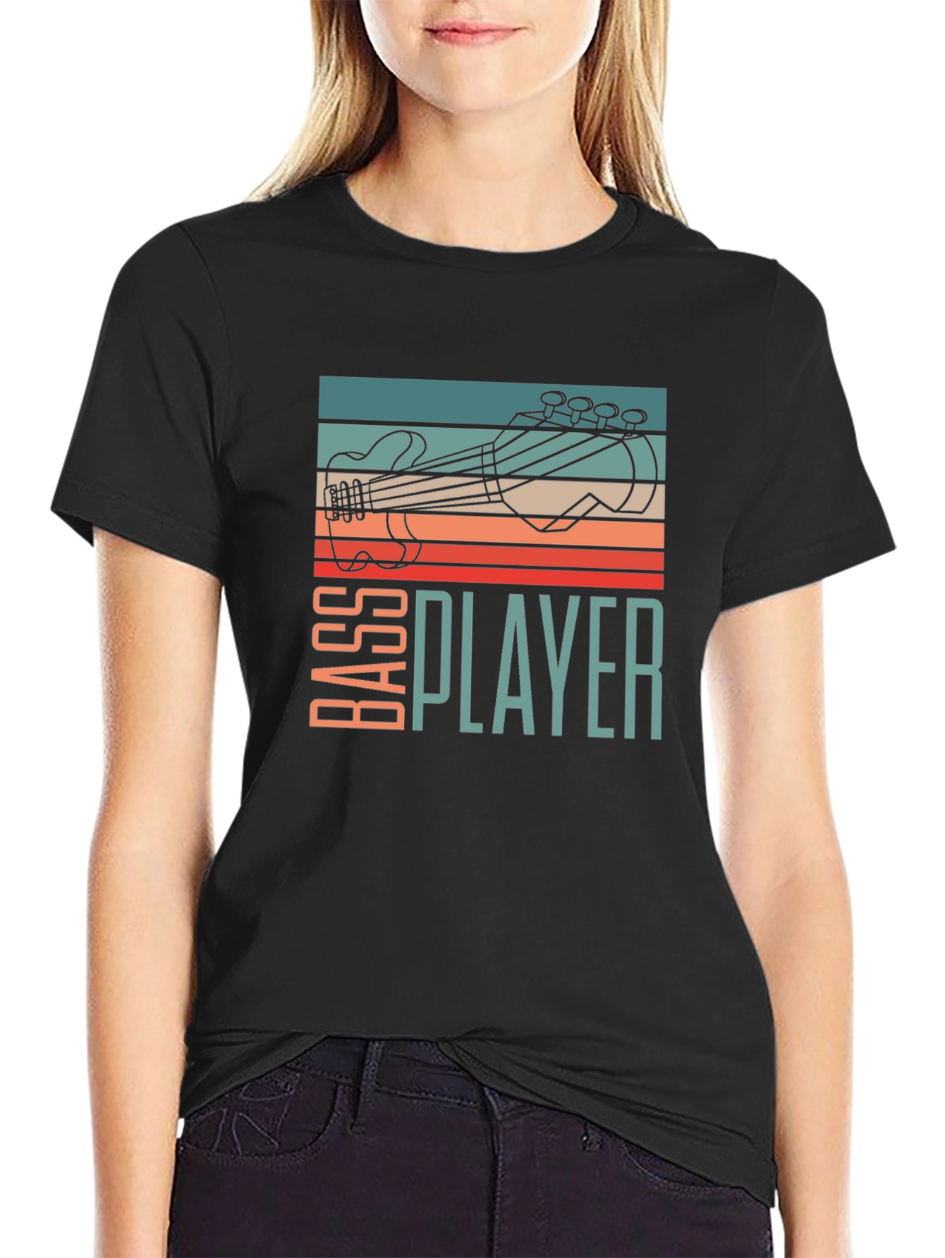 Bass Player Guitar T-Shirt - Retro Style Graphic Tee
